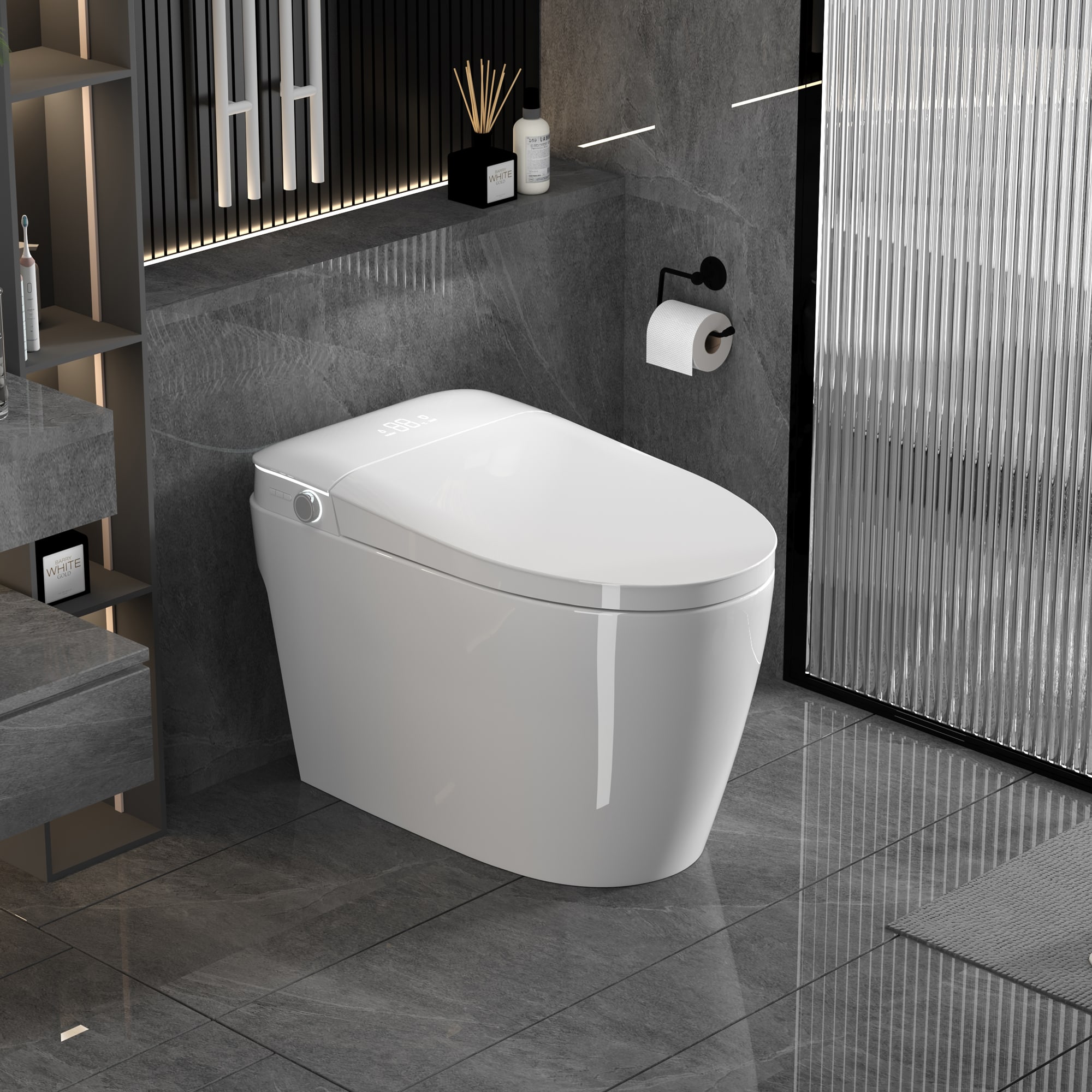 Huluwat - XJ Smart Bidet Toilet with Auto Open Close Seat and Warm Water Cleansing