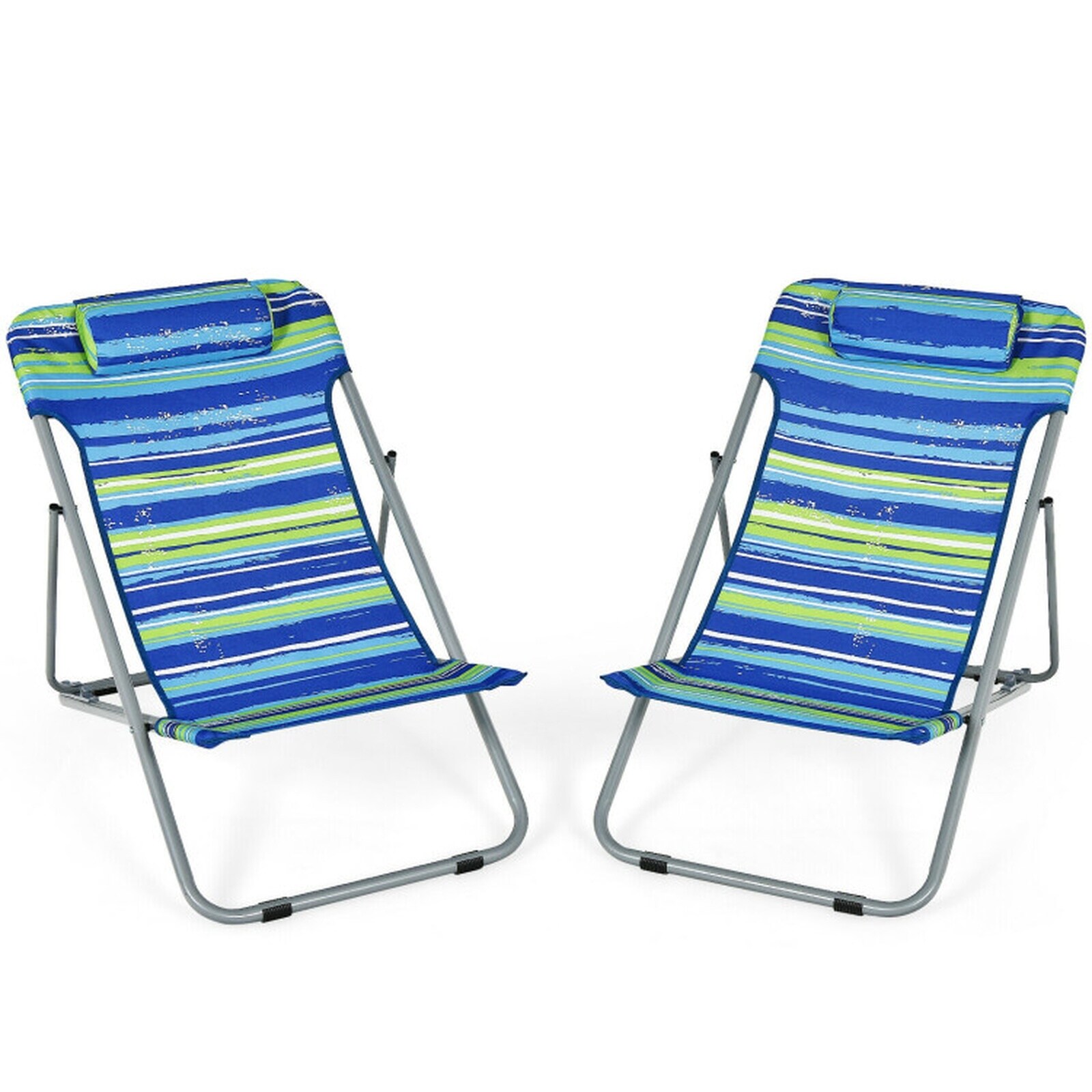 SUGIFT Set of 2 Beach Chair 2 for Outdoor Patio-Pc Set With Headrest ...