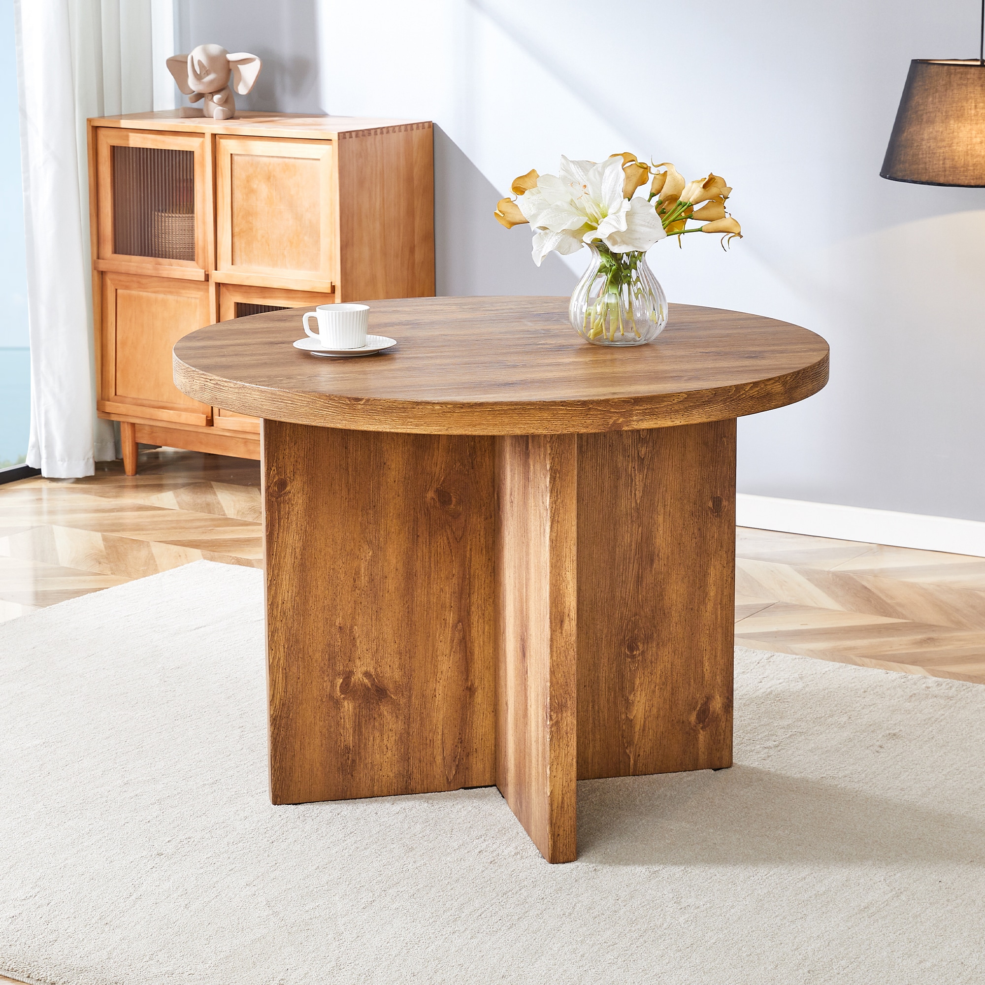 ModernLuxe N752P186173N Round Dining Table for 4642 Inch Modern Kitchen Table Small Dinner Table MDF Kitchen Dinning Table for Cafe Restaurant Wine Bar Home Office Conference
