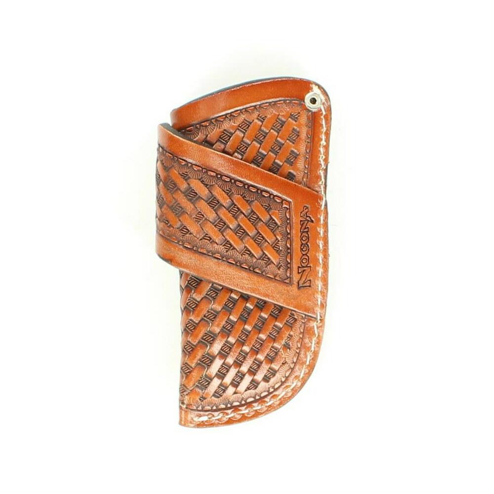  MFWP18372 Nocona 1801408 Basket Weave Leather Knife Sheath, Light Tan- Large