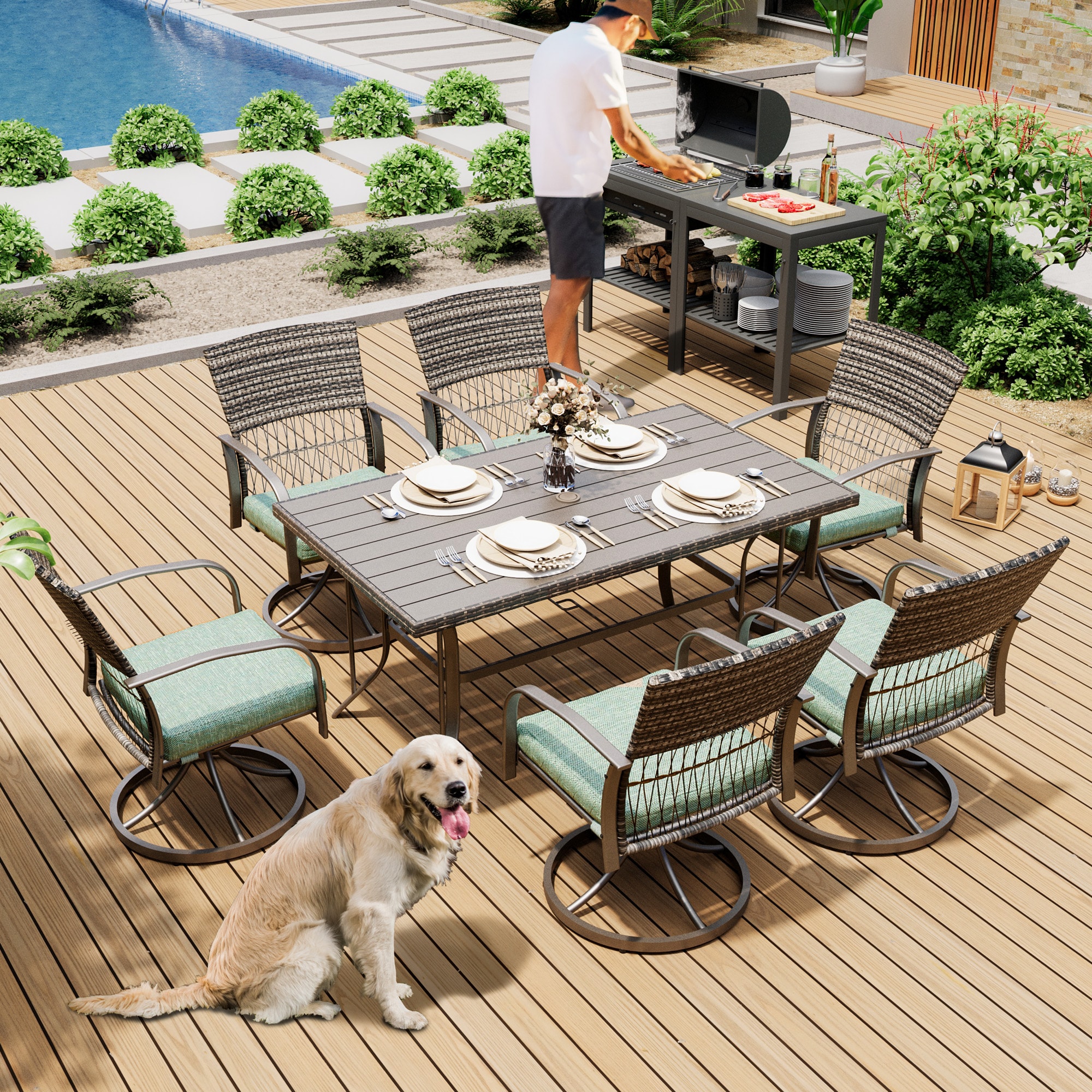 PamaPic TB-CZ-ZY-7JT-L-WL1 Patio-Dining-Sets - View #3