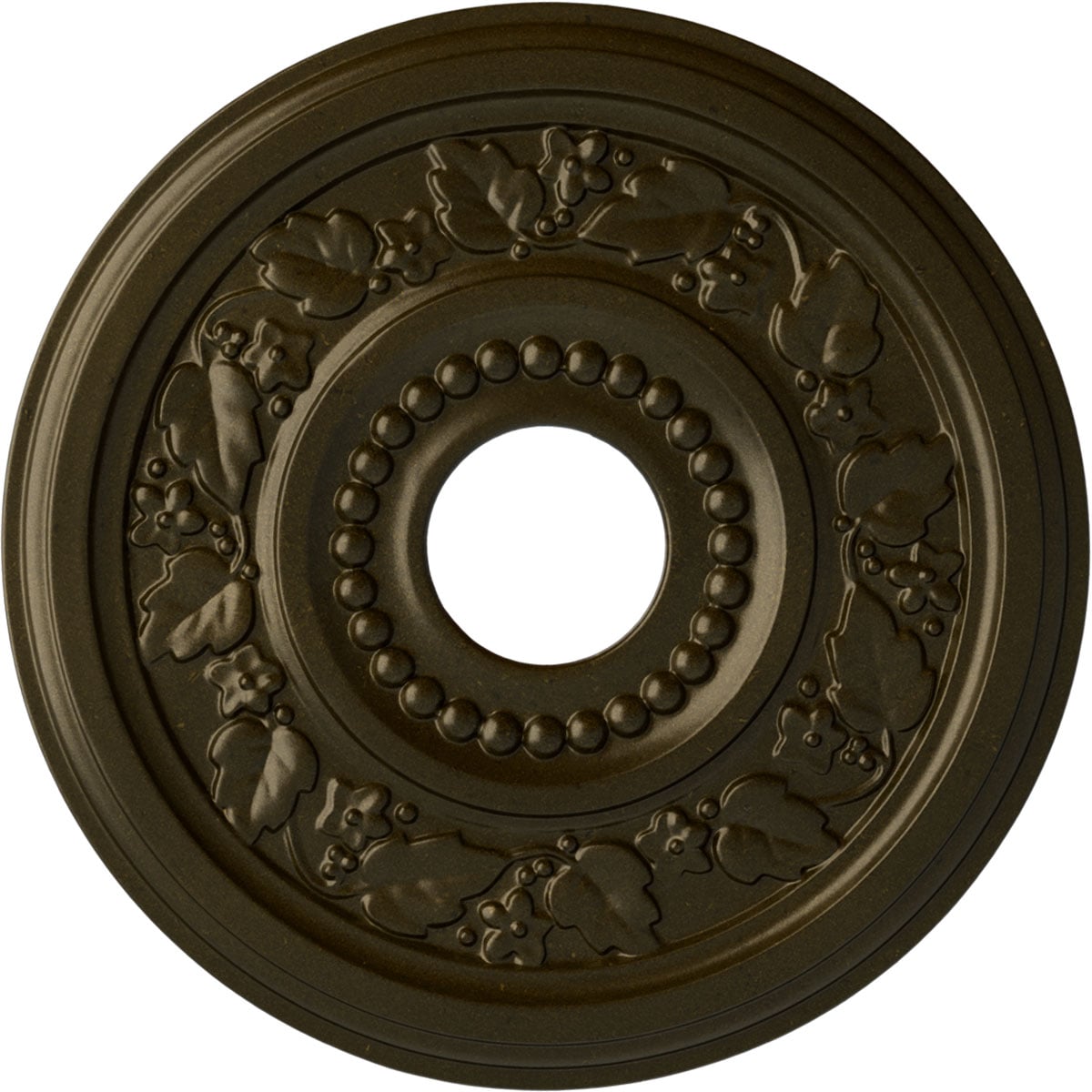 Ekena Millwork CM16GNGGS Genevieve 16.125-in W x 16.125-in L Painted Green Gold Polyurethane Split Ceiling Medallion