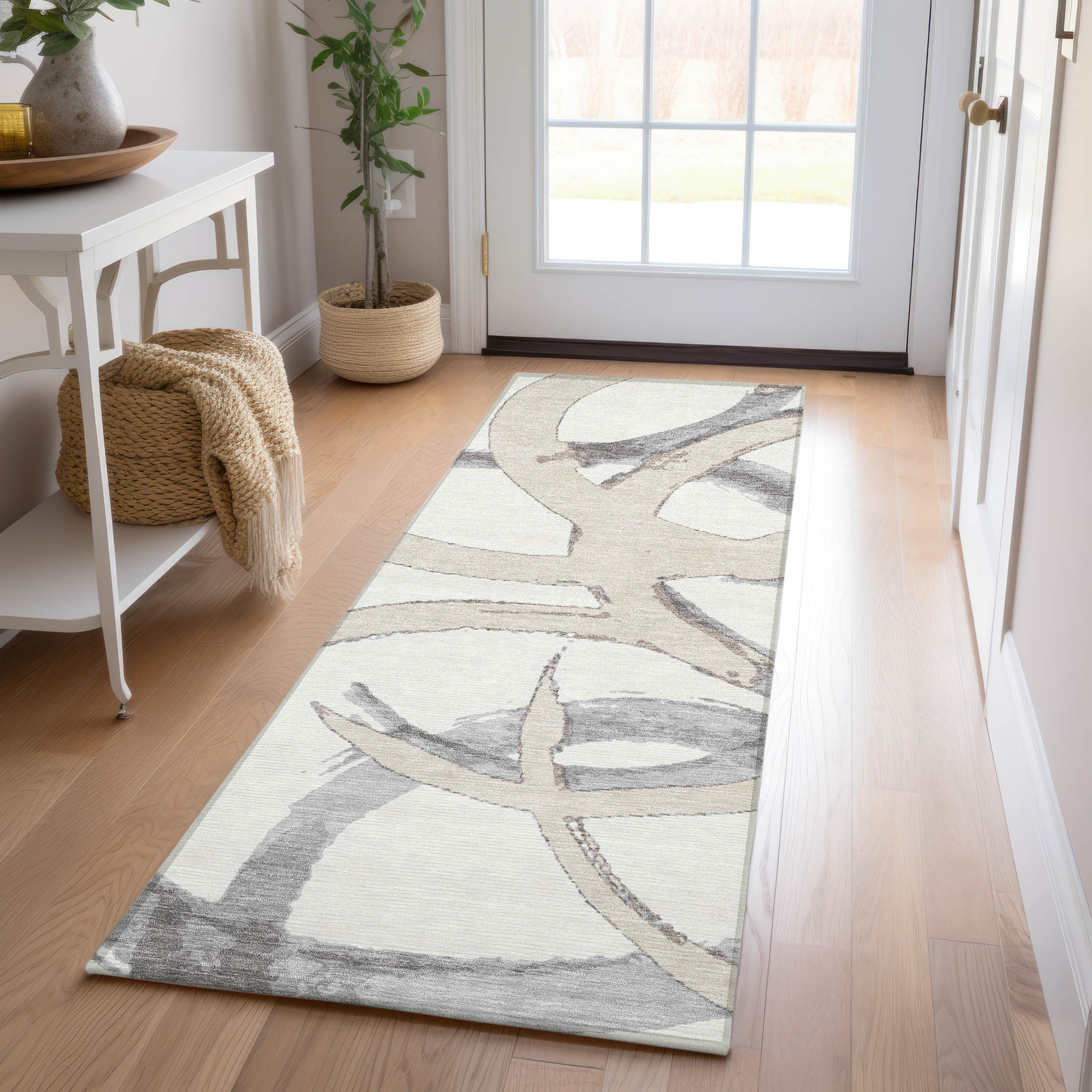 Addison Rugs ACN1022IV2X8 Chantille ACN1022IV 2 x 7 (ft) Polyester Ivory Rectangular Indoor/Outdoor Geometric Machine washable Runner rug