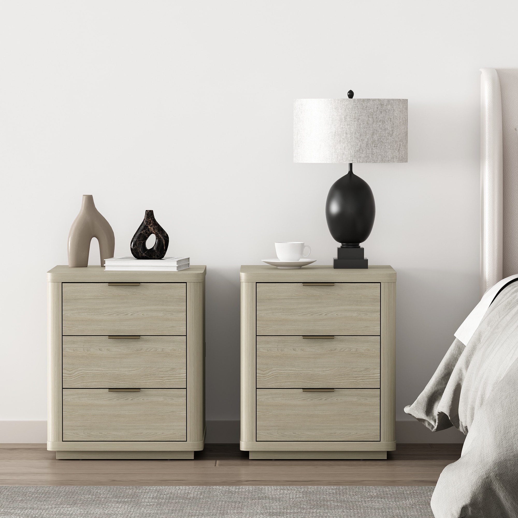 Manhattan Comfort 2-NS013-NA Natural 6 -Drawer 20-in W x 24-in H Modern Nightstand