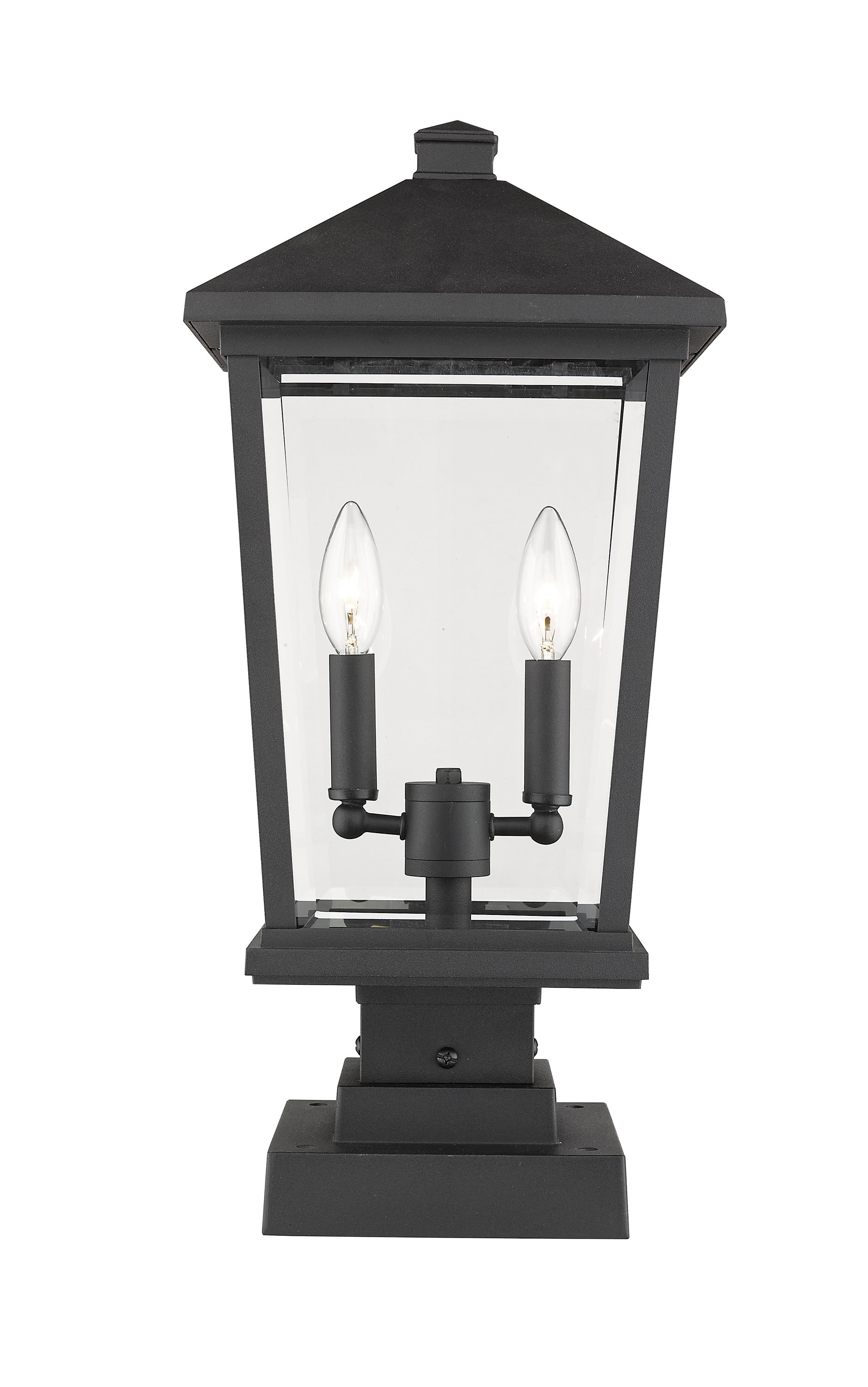 Z-Lite 568PHBS-SQPM-BK Beacon 22.5-in Black Transitional Outdoor Pier mount
