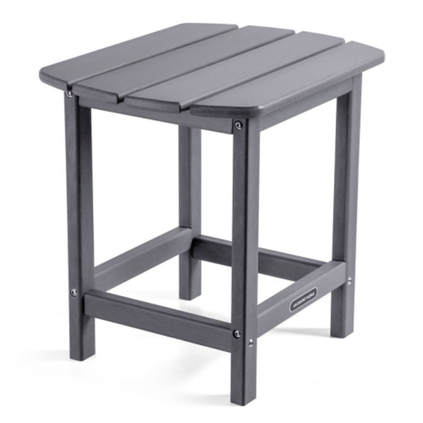 Maocao Hoom MZLW119952540 Gray Rectangle HDPE Plastic 17.72 in.H Outdoor Side Table Coffee Table for Patio, Weather Resistant