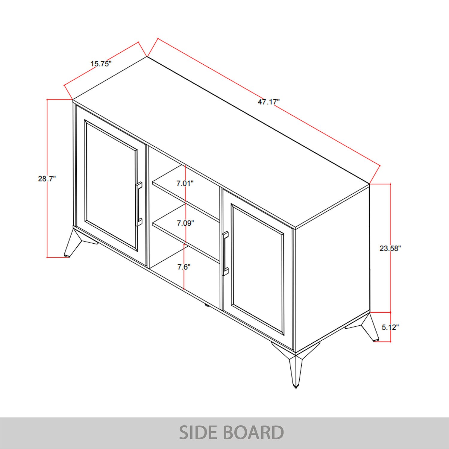 ChaletPosh C90193SB-WT Dining-Kitchen-Storarge - View #10