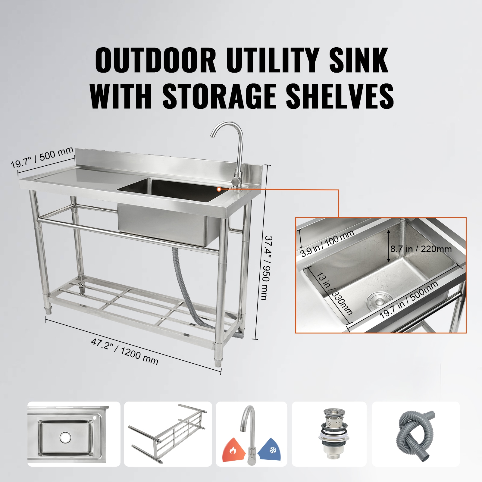 VEVOR SCDSCDGZTYDC02836V0 Laundry-Tubs-Utility-Sinks - View #2