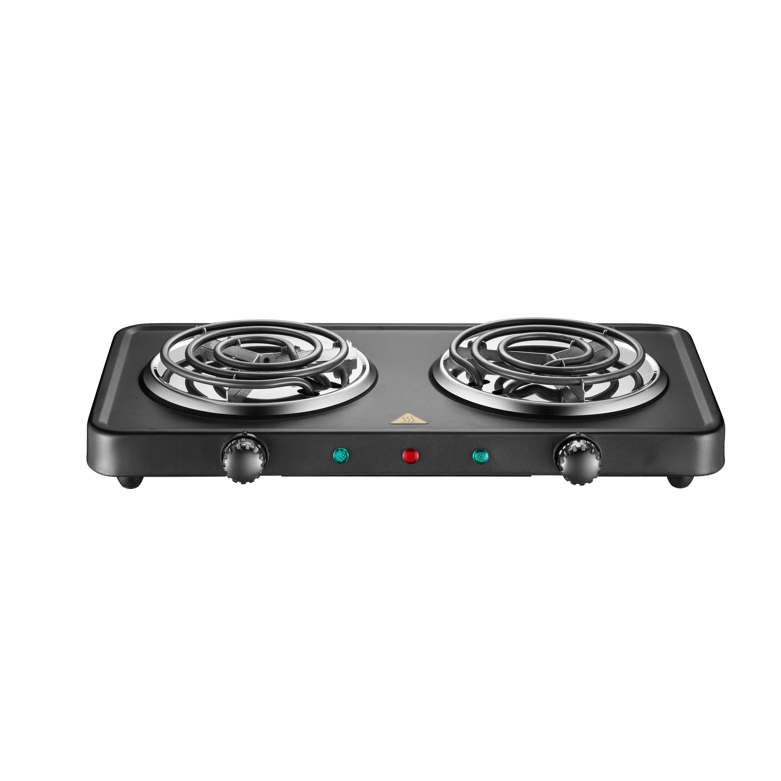 Salton 126SALTONHP1941 Double Coil Portable Electric Cooktop with Large Burners, Variable Tempertature Control and Dual Indicator Lights, Perfect for Camping, 1500 Watts, Black (HP1941)