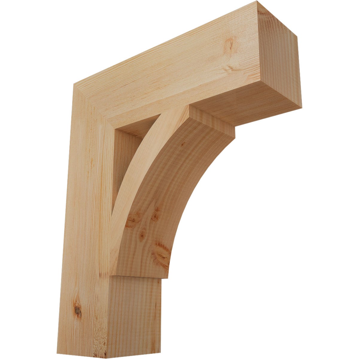 Ekena Millwork BKT06X20X24THR05SDF Thorton block smooth 5-1/2-in x 20-in x 24-in Douglas fir Brown Wood Standard bracket