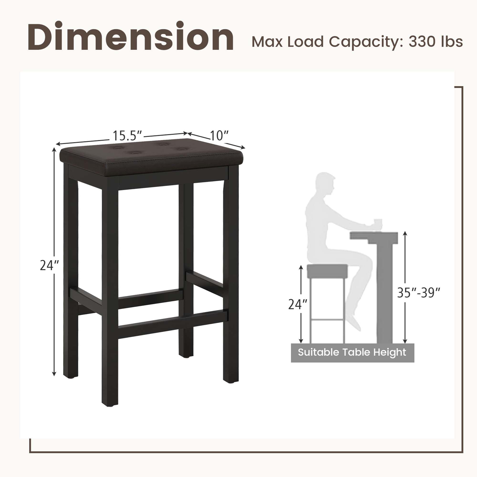Costway HCST00400 stools - View #2