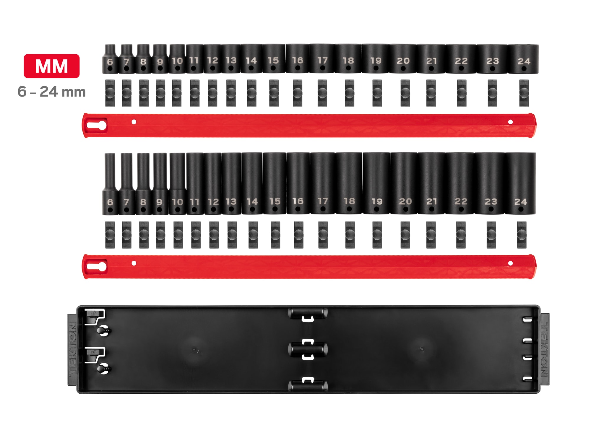 TEKTON 38-pc 3/8 in Dr S/D Impact Socket Set (6-24 mm) 6p Tr 2Rl SID91211 Sansujyuku sansujyuku.com