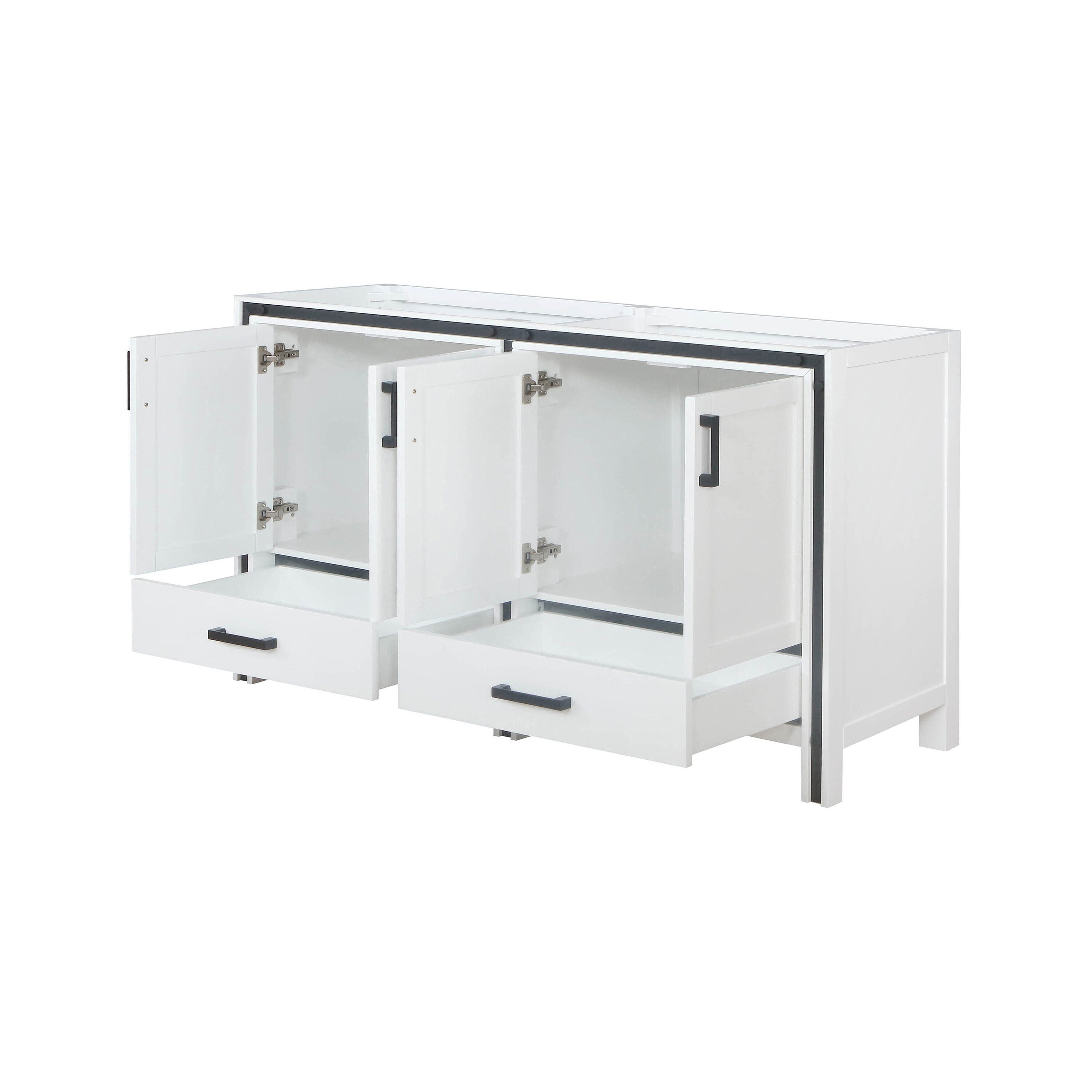 Ziva 60" White Freestanding Double Bathroom Vanity