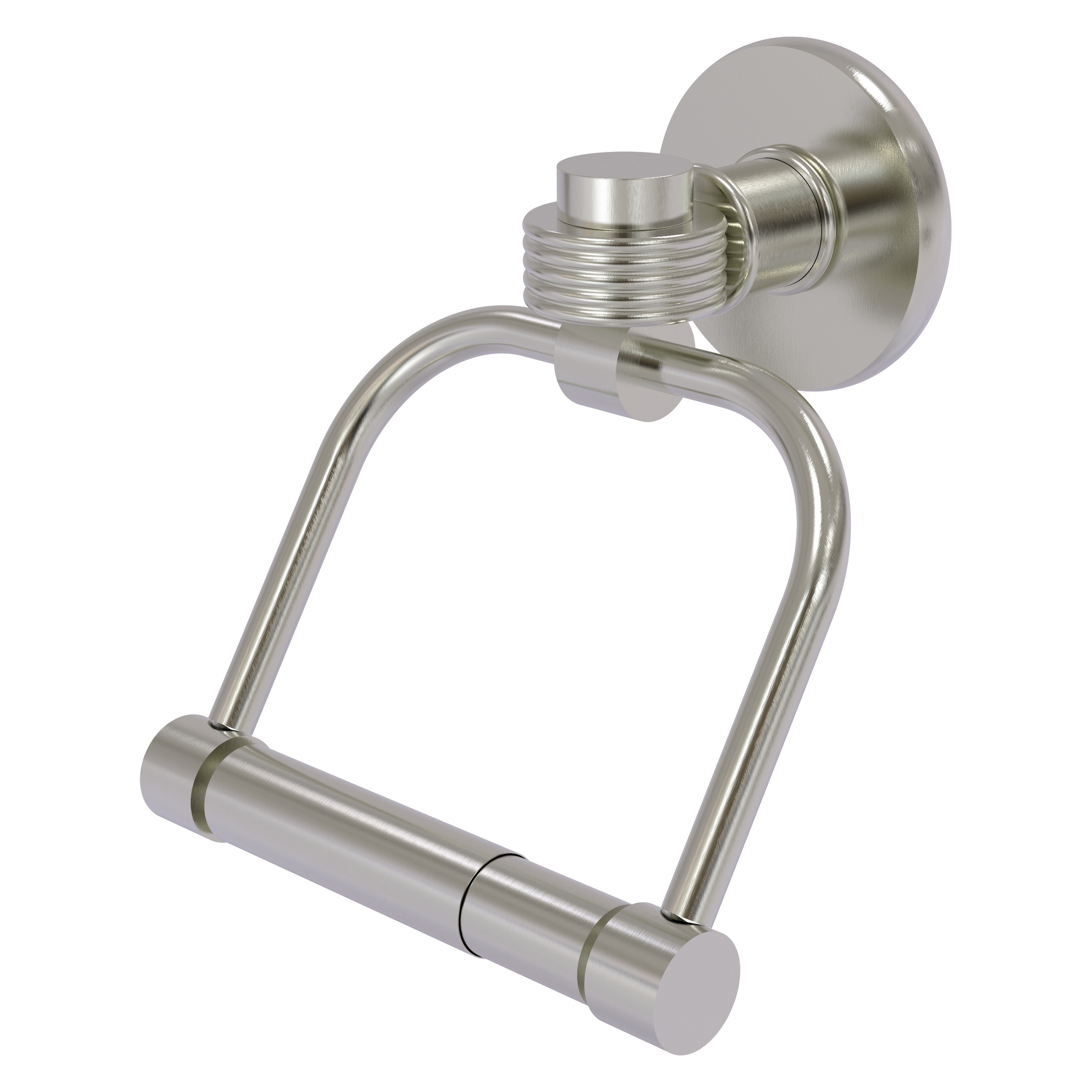Allied Brass 2024G-SN Continental Satin Nickel Wall mount Double post Toilet Paper Holder 1 -Rolls with Storage