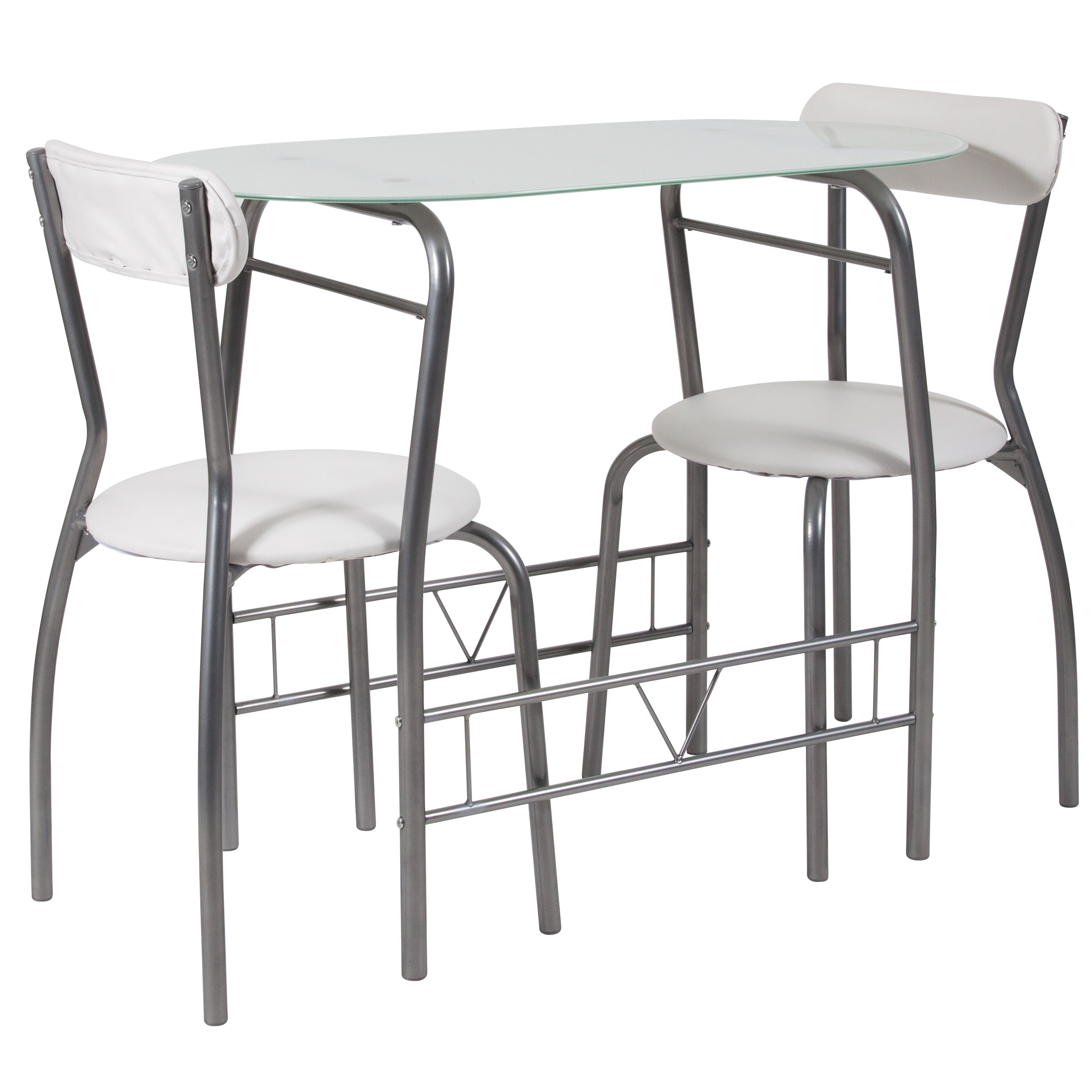 Flash Furniture 889142210115 Sutton White Transitional Dining Room Set with Oval Table (Seats 2)