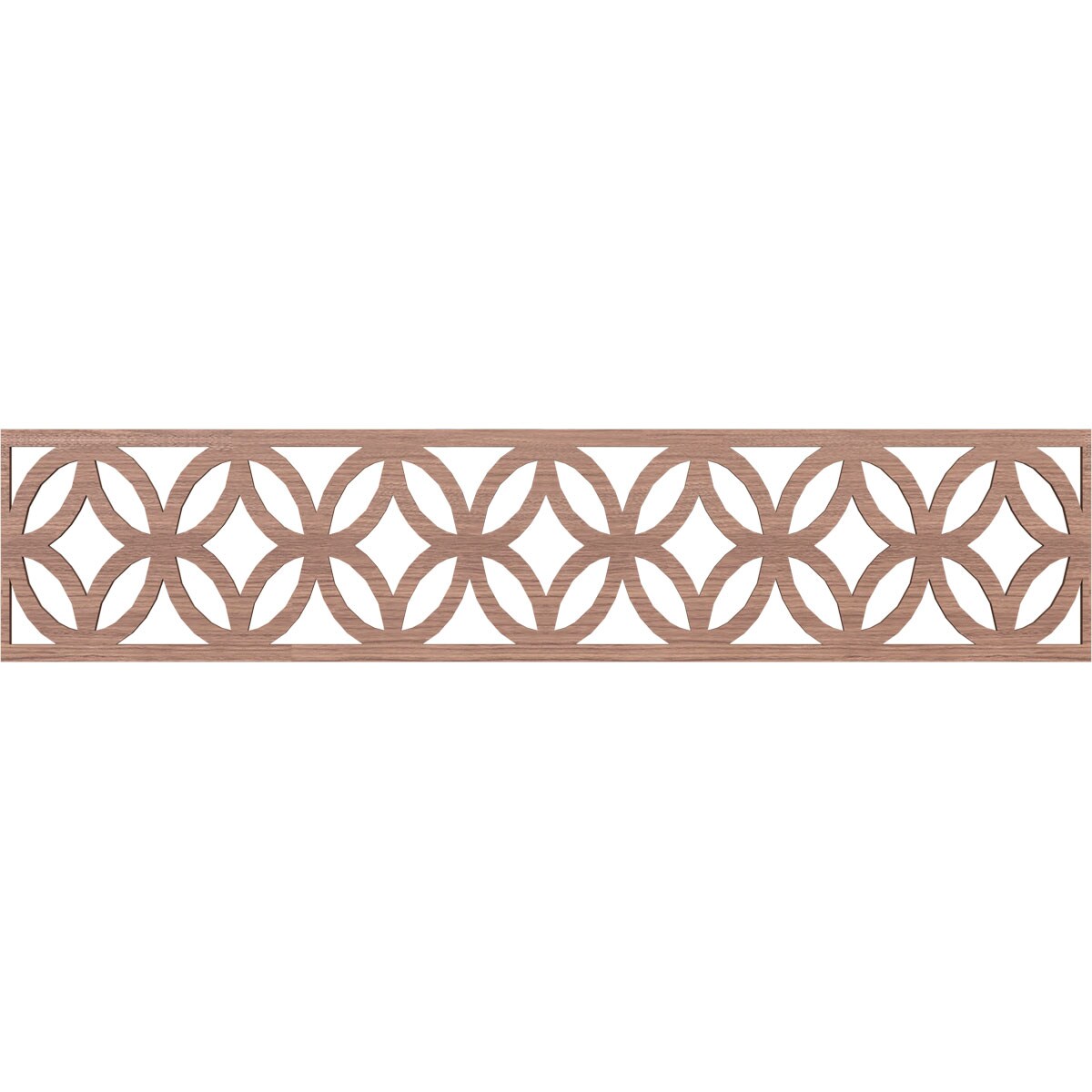 Ekena Millwork MLDA10X46CROWA Crosby Fretwork Flat Trim 10-in x 3.9-ft Walnut Brown Unfinished 2157562 Pierced Wall Panel Moulding