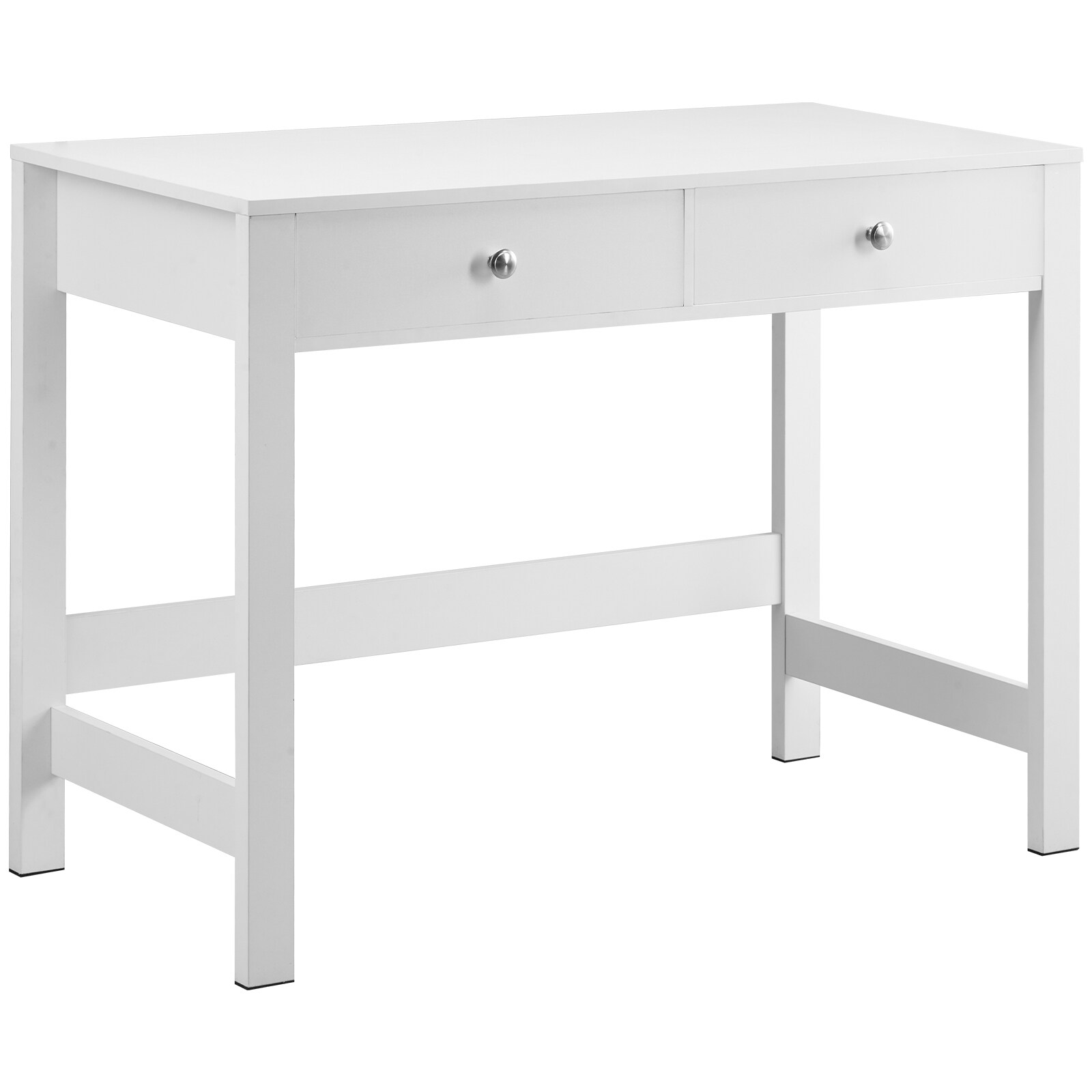 GIVIMO Small Kids Study Desk with 2 Drawers Melamine Laminate MDF Top 100 lb Capacity PVC Edging for Drawing Reading Writing Home Bedroom Office White