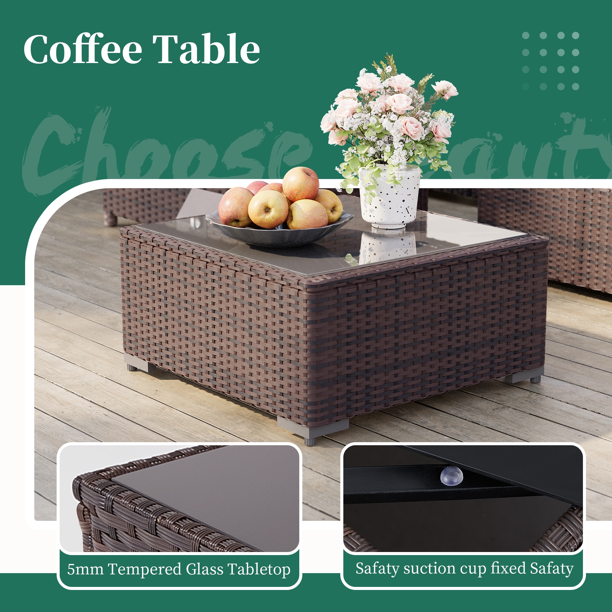 UPHA TBSF-ABC-LGRAY Patio-Conversation-Sets - View #6
