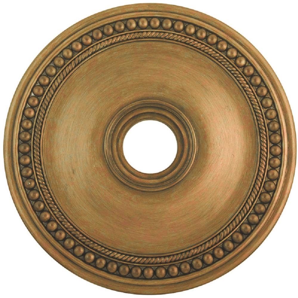 Livex Lighting 82075-48 Wingate 24-in W x 24-in L Traditional Antique Gold Leaf Polyurethane Ceiling Medallion