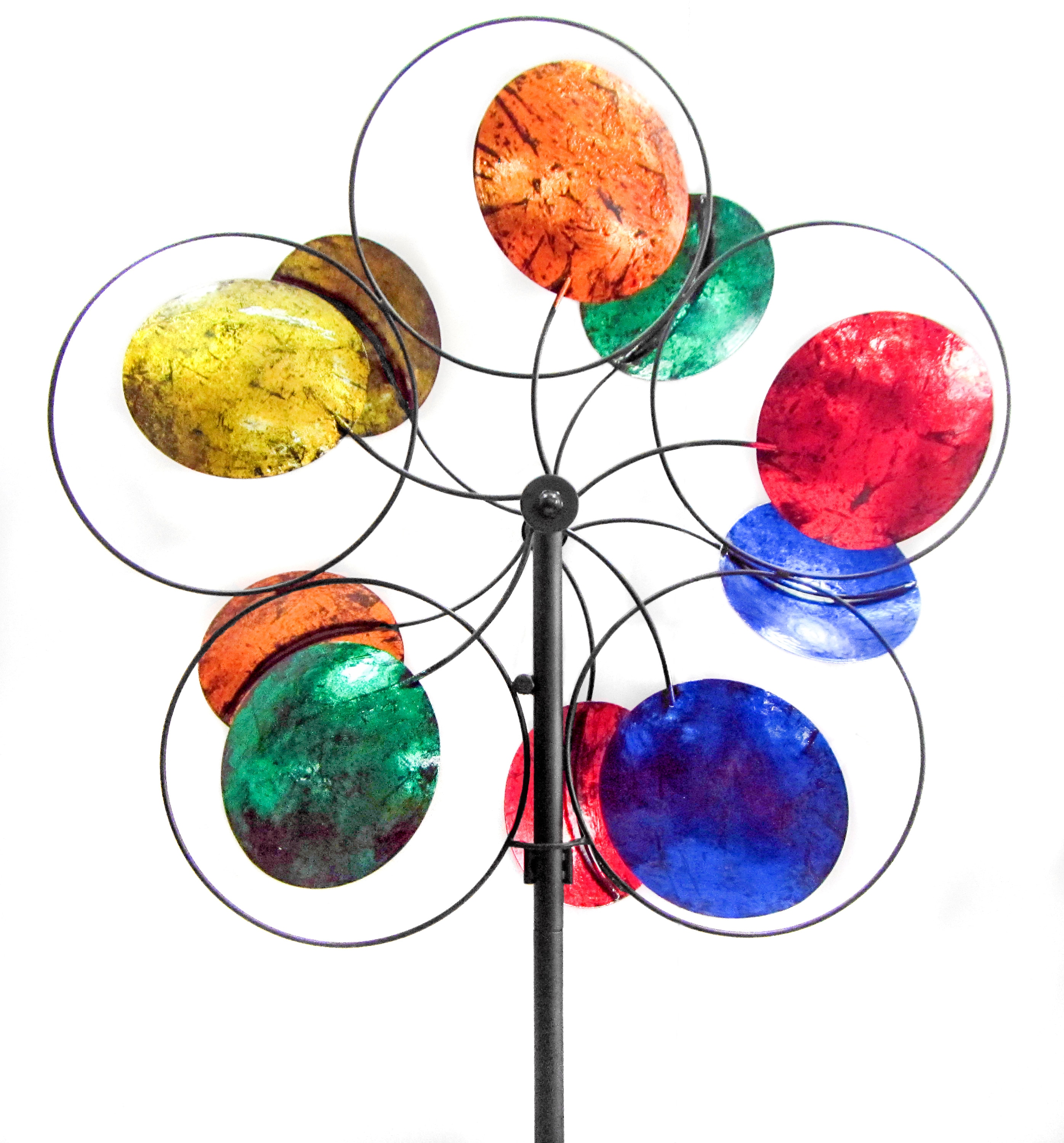 OSHOME 622199 Wind Spinner Multi color Steel Floral Wind Spinner