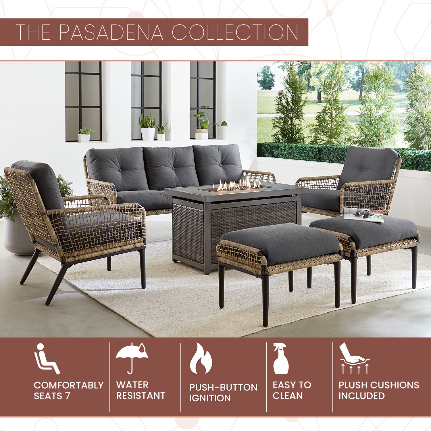 Mod Furniture PAS6PCFP-CHR Patio-Conversation-Sets - View #2