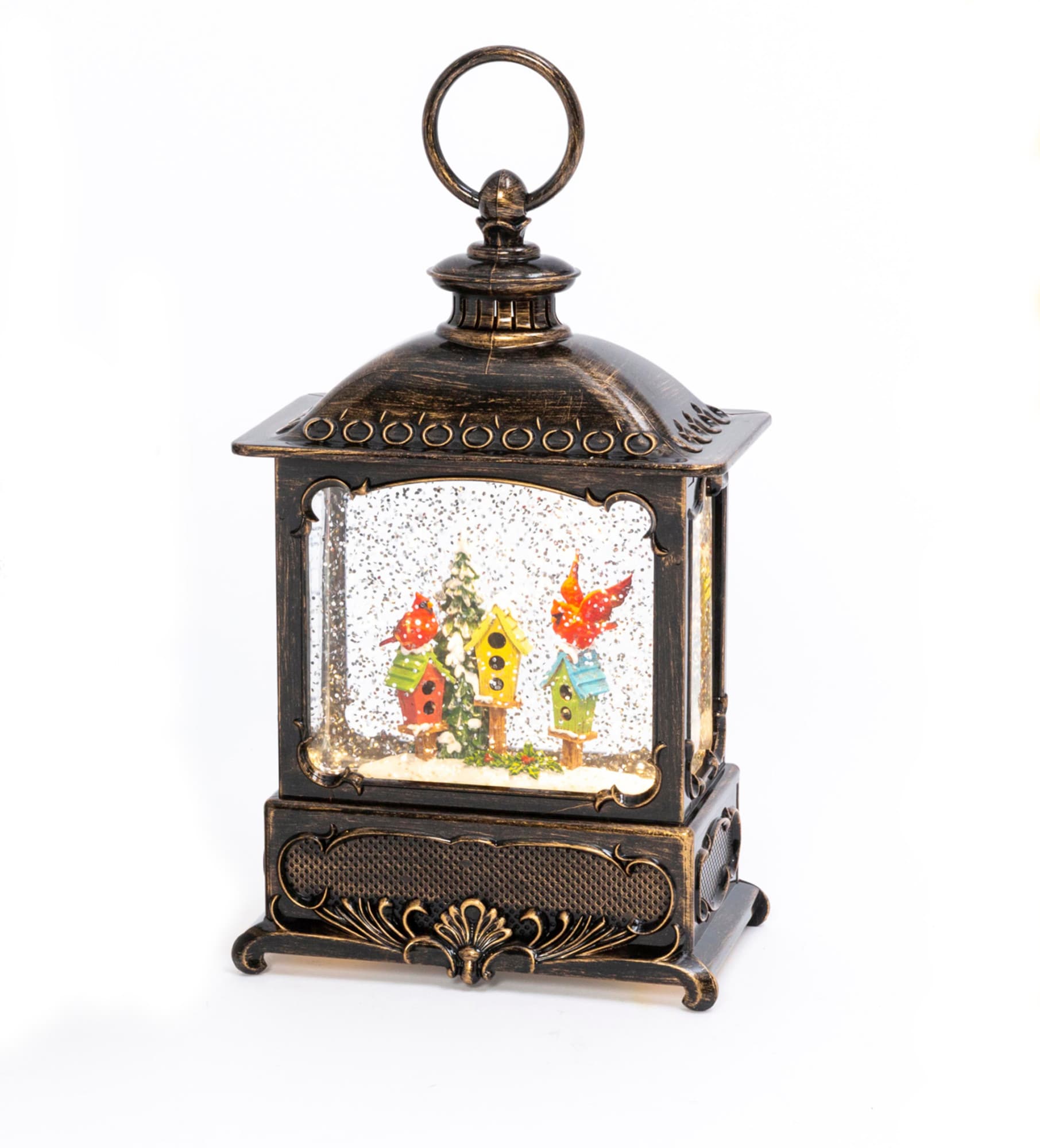 Gerson International 2548250EC-B 10-Inches Lighted Lantern Battery-operated Christmas Decor