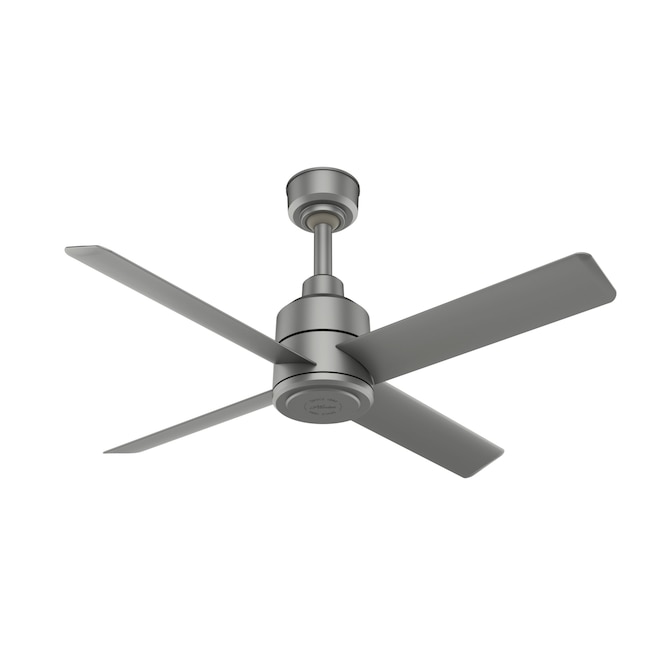 Hunter Trak 60 In Matte Silver Indoor Outdoor Ceiling Fan With Remote 4 Blade The Fans Department At Com - Ceiling Fan Replacement Glass Bunnings