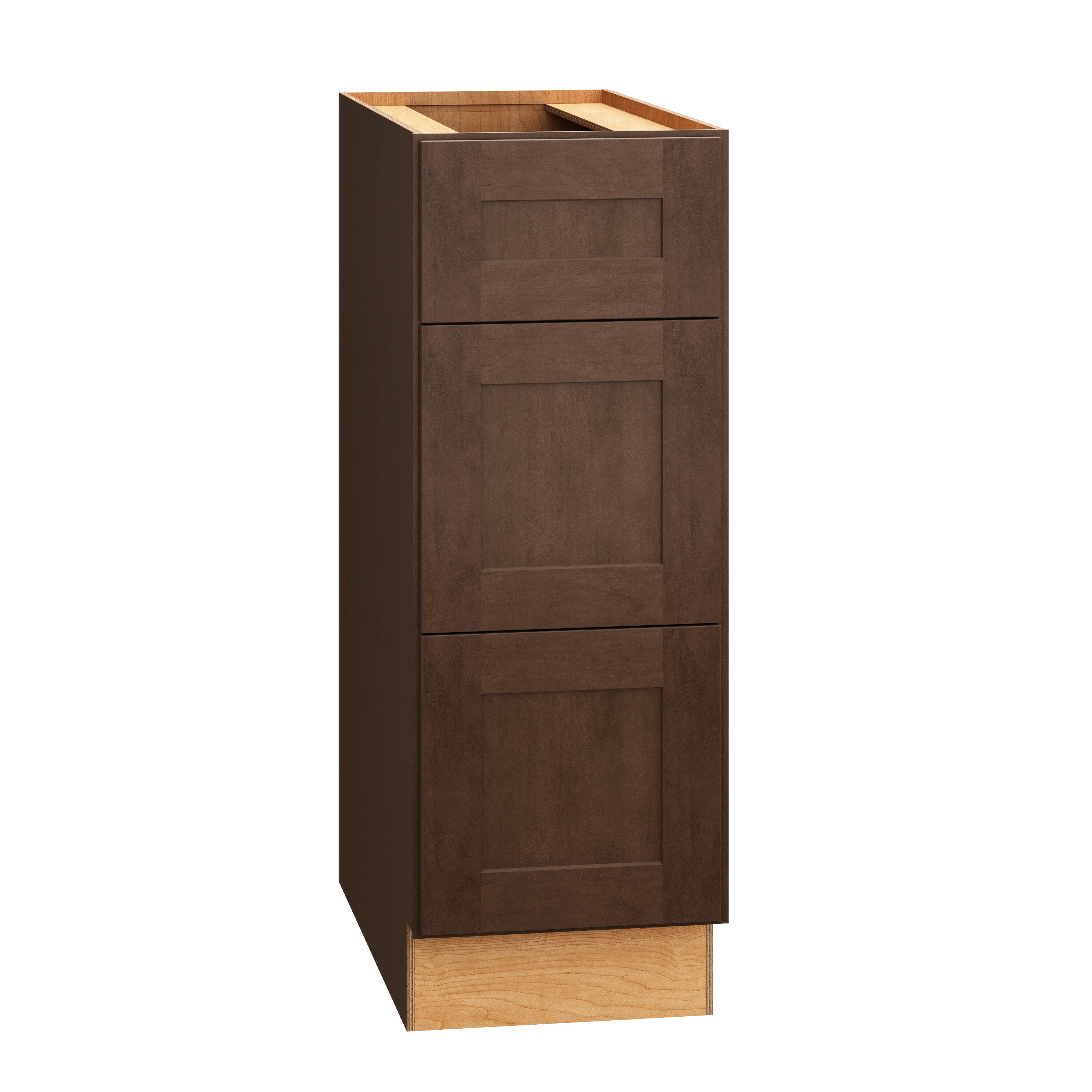 Diamond Express 320 3DB12 Jamestown 12-in W x 34.5-in H x 24-in D Thatch Partial Overlay 3 -Drawers Drawer Base Fully assembled Plywood Cabinet (Recessed Panel Shaker)