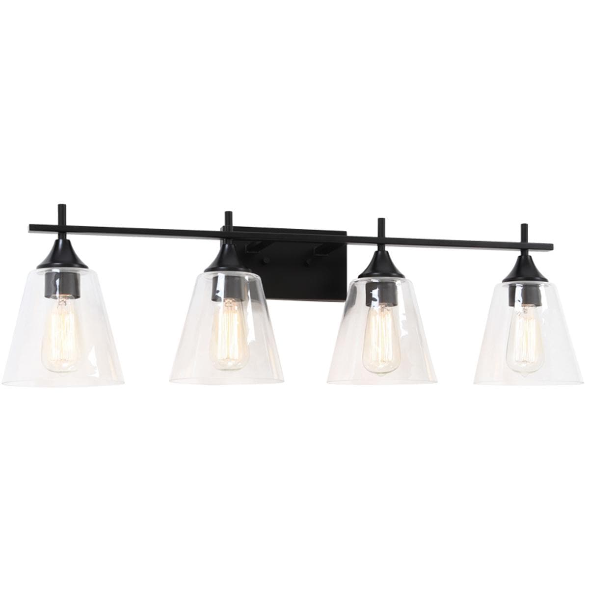 Matteo  Lighting S09804BK Hollis 4 Light 3425 inch Black Wall Sconce Wall Light