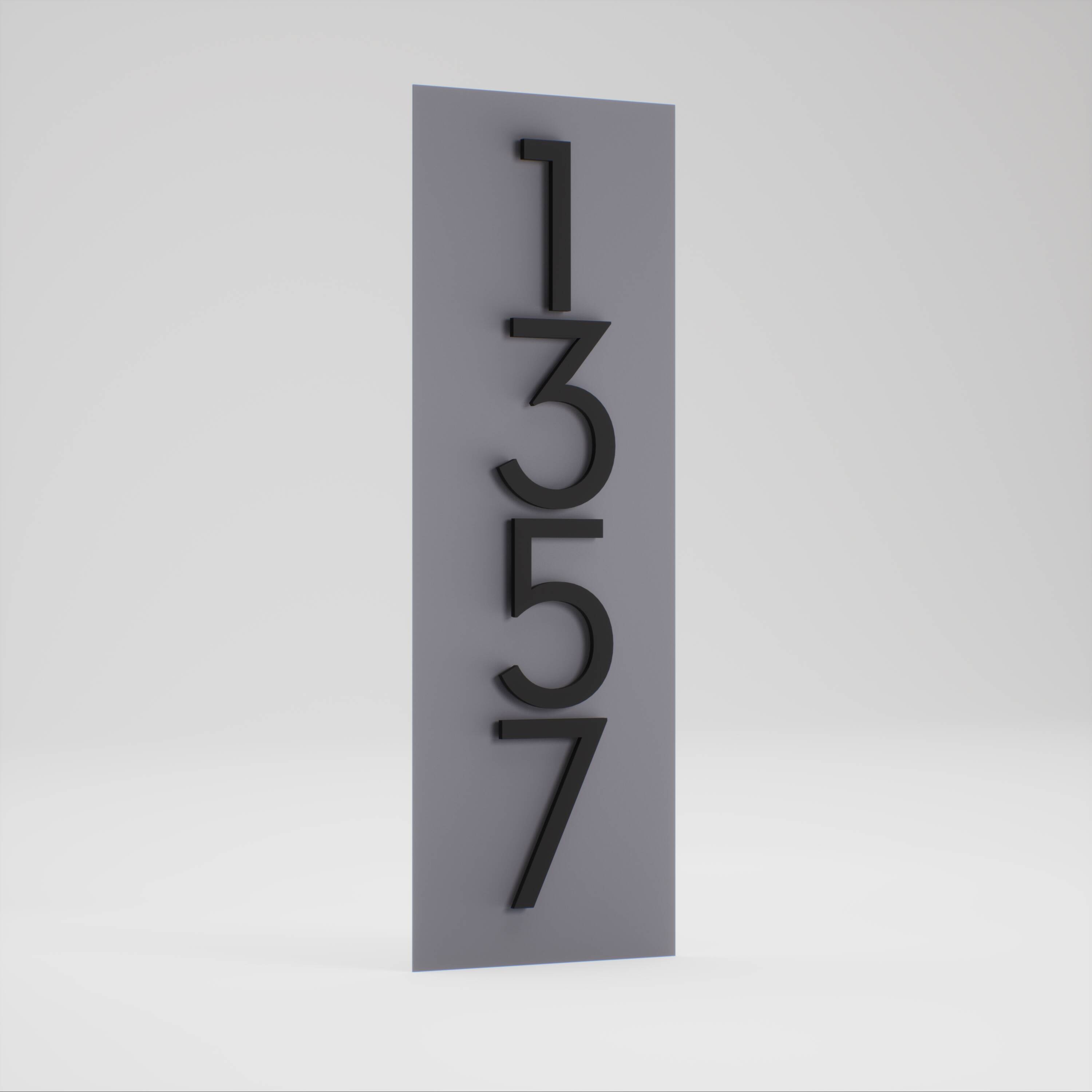 Post & Porch Address Plaques 19-in H x 7-in W Gray Steel Address plaque #SIMPLY-GRAY