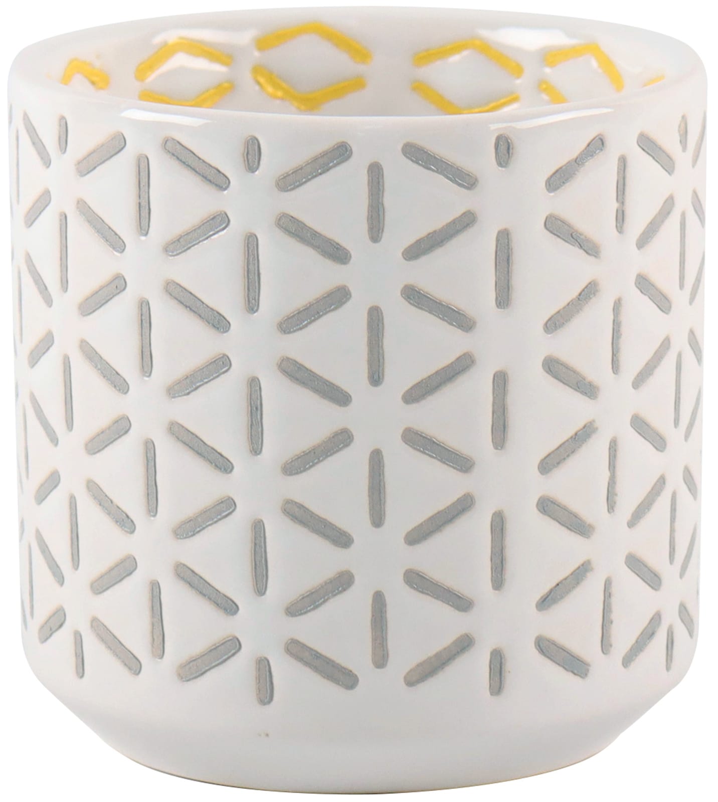 allen + roth LUCR02112N-03H Round 3.03-in W Small Gray Ceramic Indoor Planter with Drainage Holes