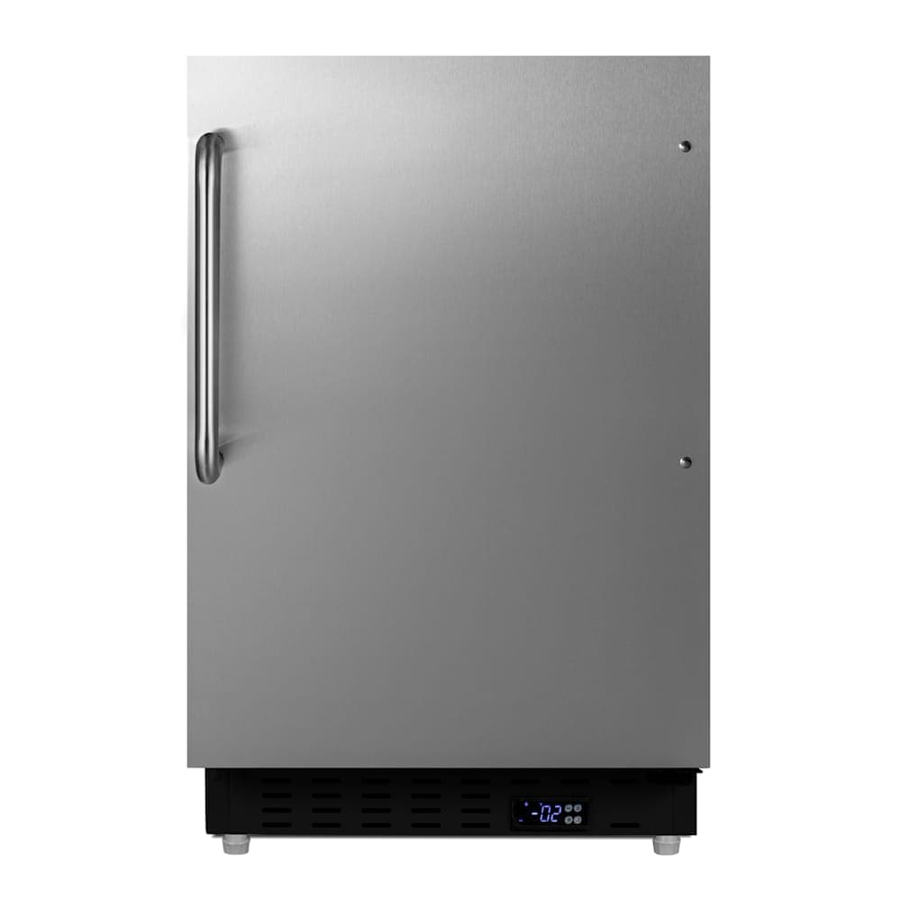 Summit  ALFZ37BTB 21 Inch Wide 2.68 Cu. ft BuiltIn / Free Standing Upright Compact Freezer with Towel Bar Handle and Black Toe Kick