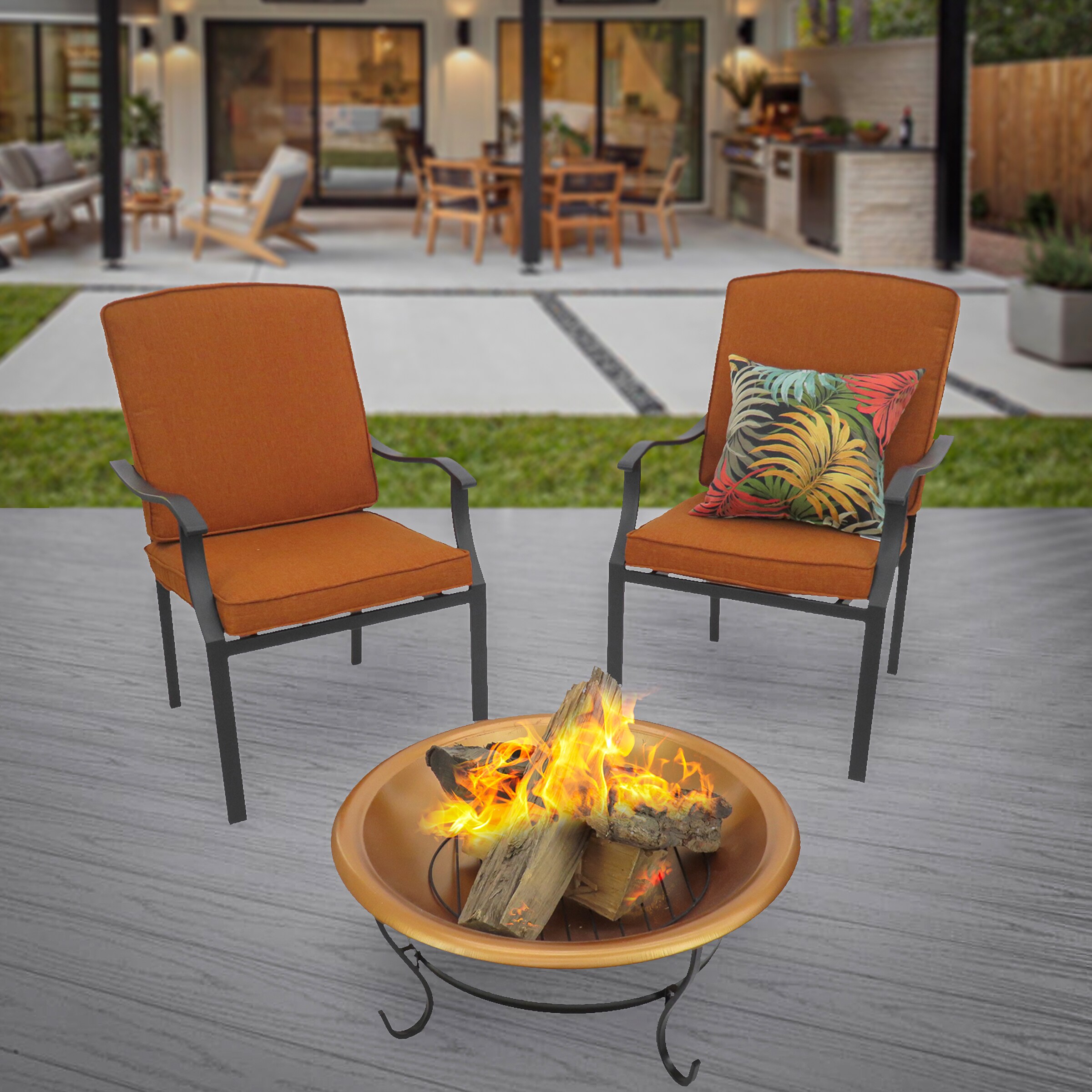 Fire pit deals chairs lowes