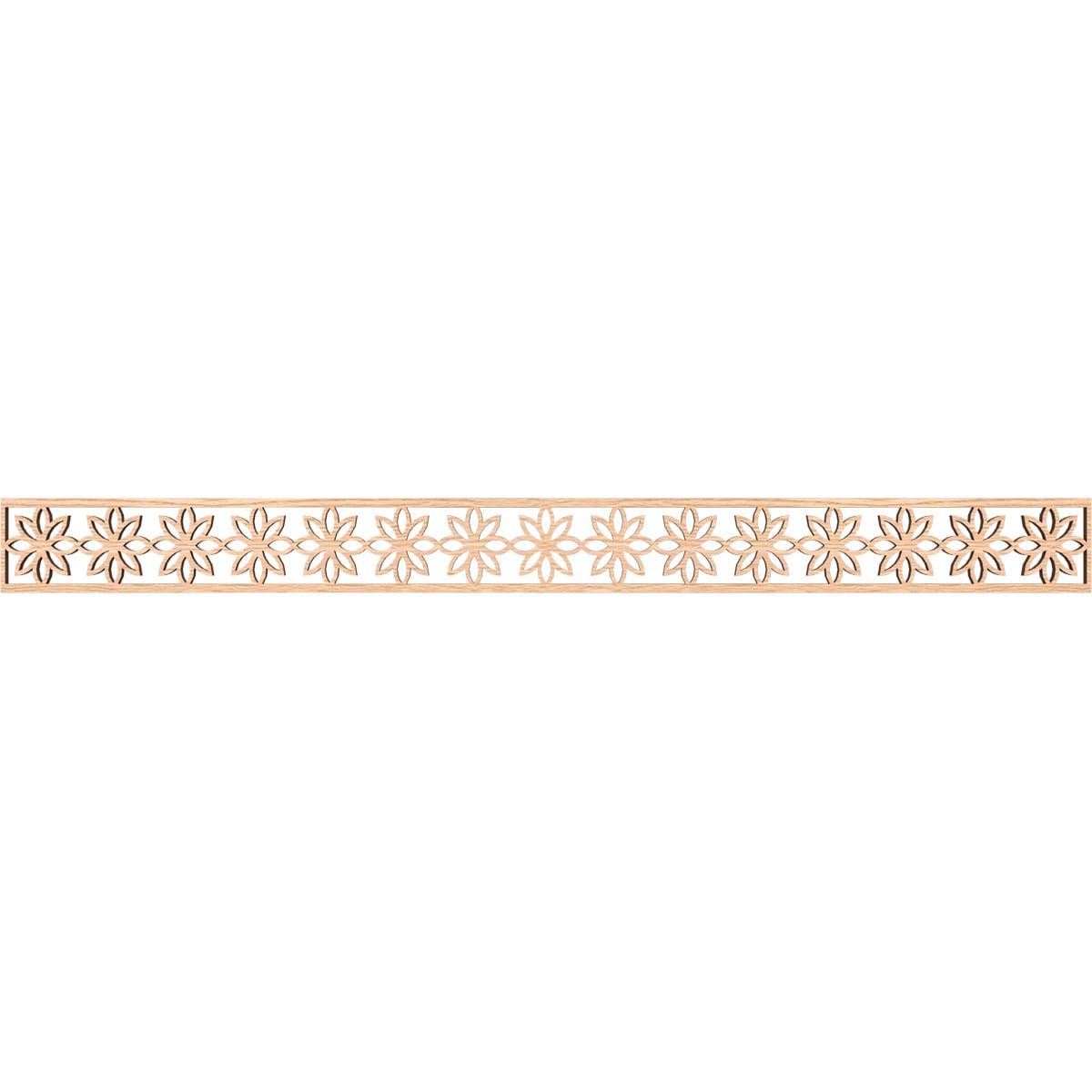 Ekena Millwork MLDB04X46DASRO Daisy Fretwork Flat Trim 4-in x 3.87-ft Red Oak Brown Unfinished 2157025 Pierced Wall Panel Moulding