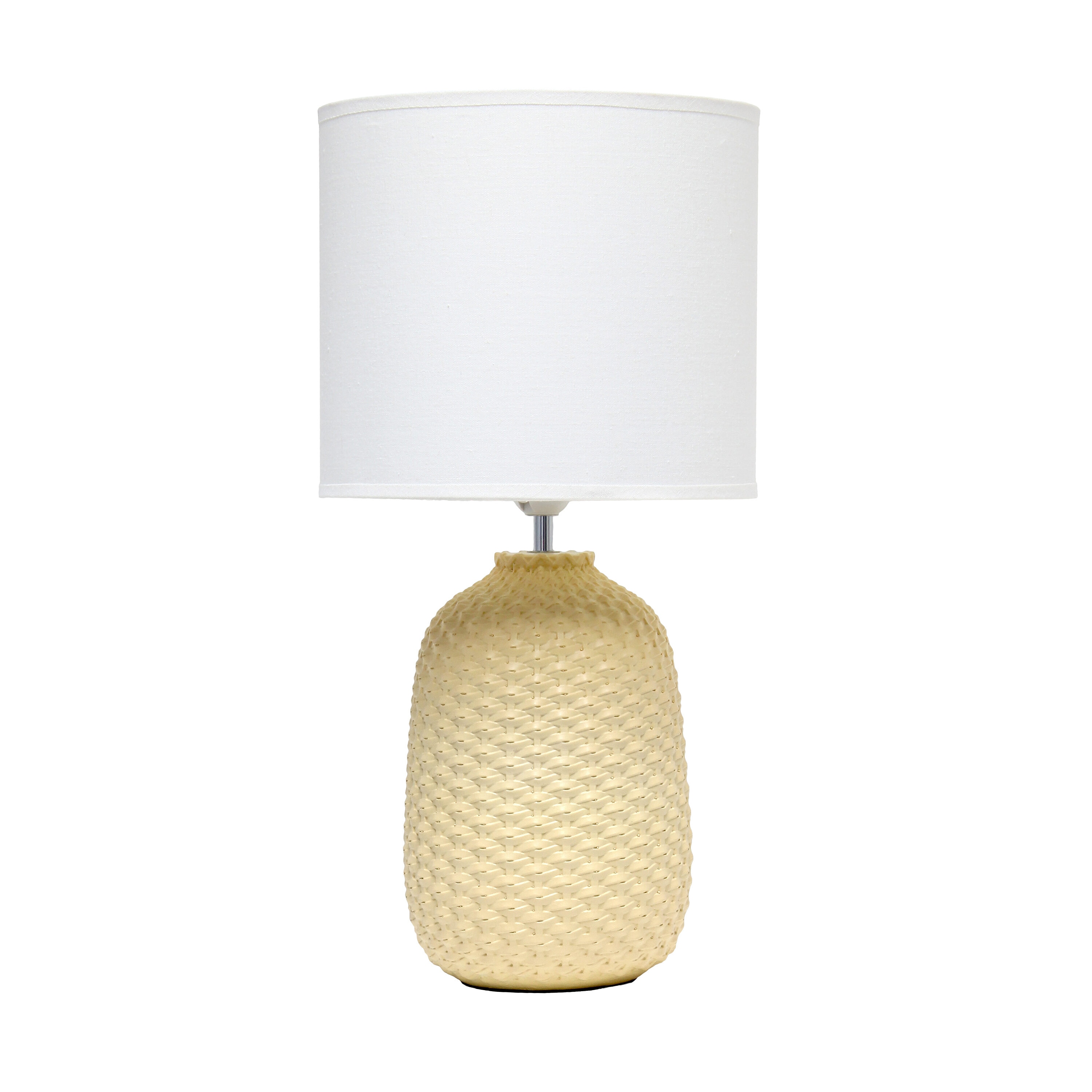 Simple Designs LT1135-YLW 20.4-Inches Yellow LED Incandescent Table Lamp with Fabric Shade