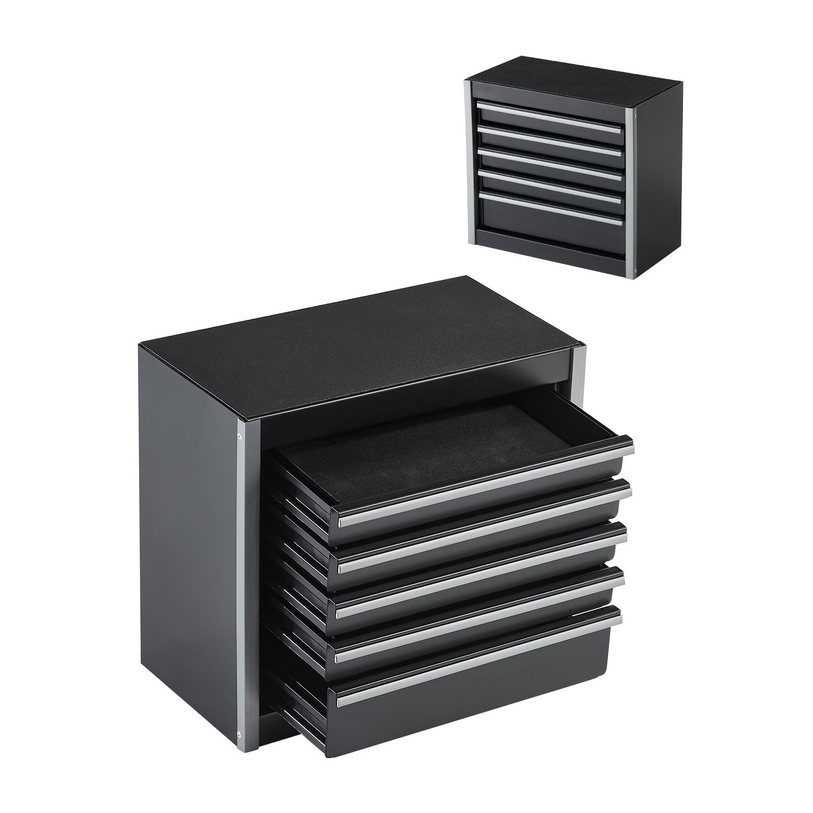 Mecale Portable Metal Tool Box 8.6 in with 3 Drawers Magnetic Lock Ball Bearing Slides #VOL-T2OEV2