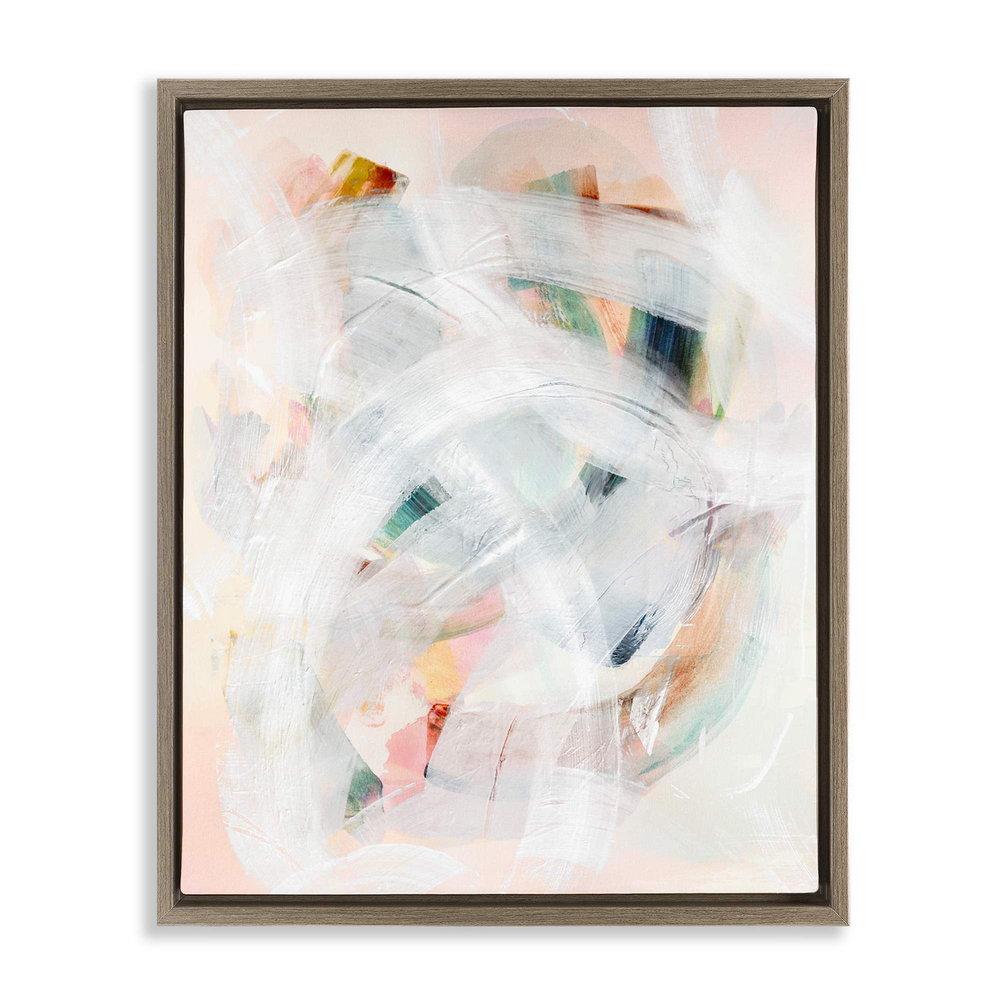 Stupell Industries BU-164-FFE-16X20 Soft Abstraction with Curved Lines Floating Frame design by Gemma Bardot