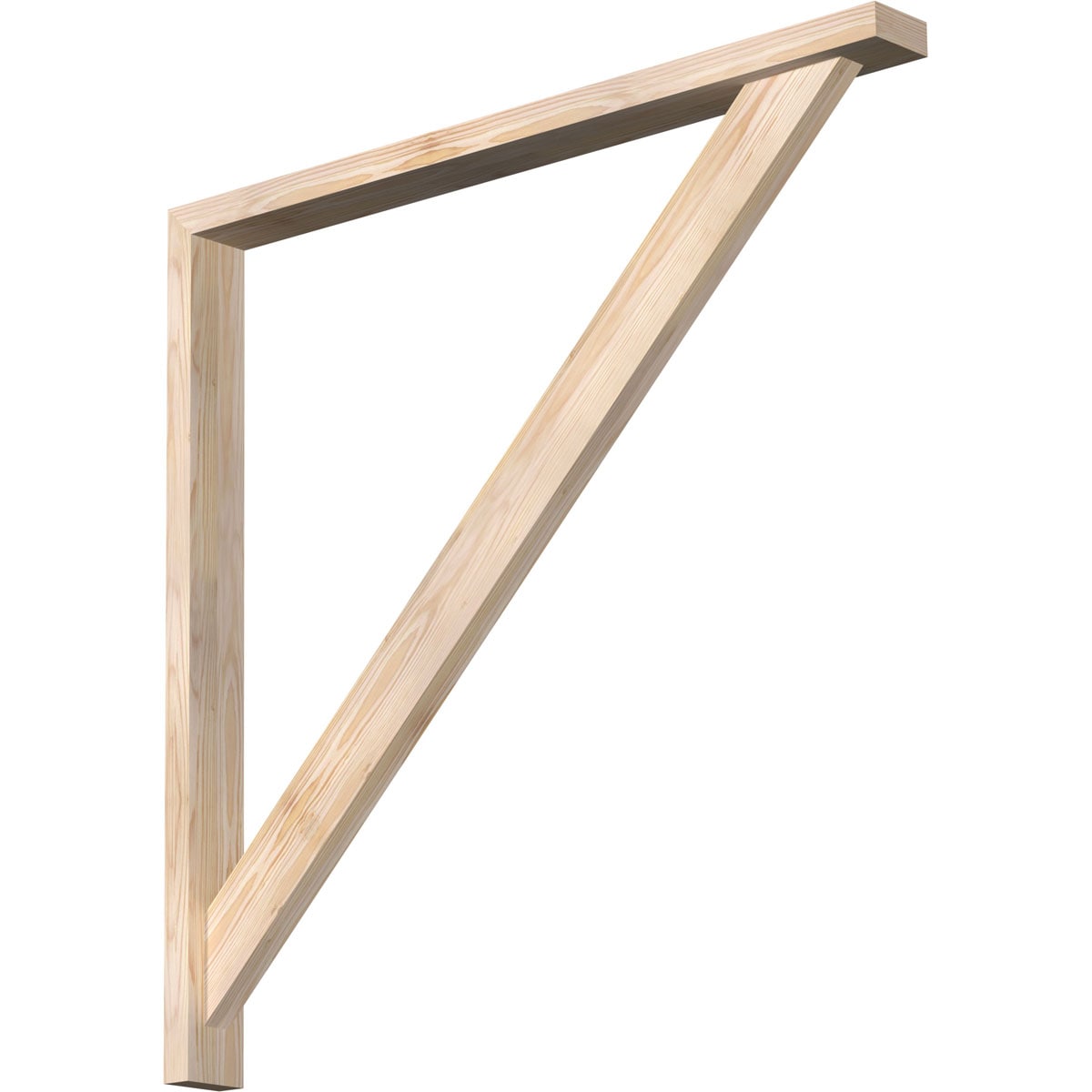 Ekena Millwork 1465033 Traditional Block Smooth Bracket with Offset Brace 3-1/2-in x 40-in x 40-in Douglas fir Brown Wood Standard bracket
