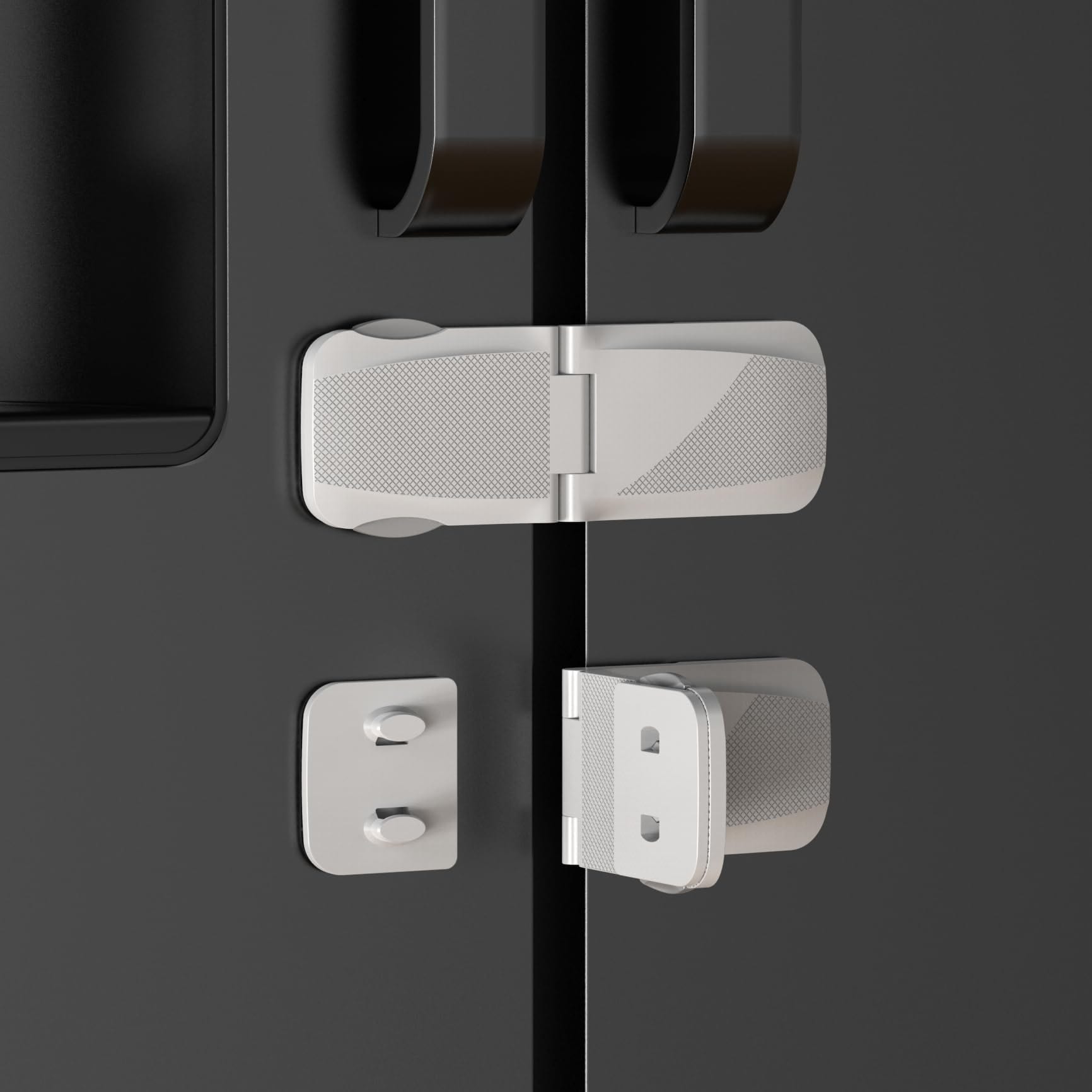 LILILIAN FMY  Child Safety Cabinet Locks 2 Pack Baby Proofing Refrigerator Oven Lock with Strong Adhesive Easy to Use White