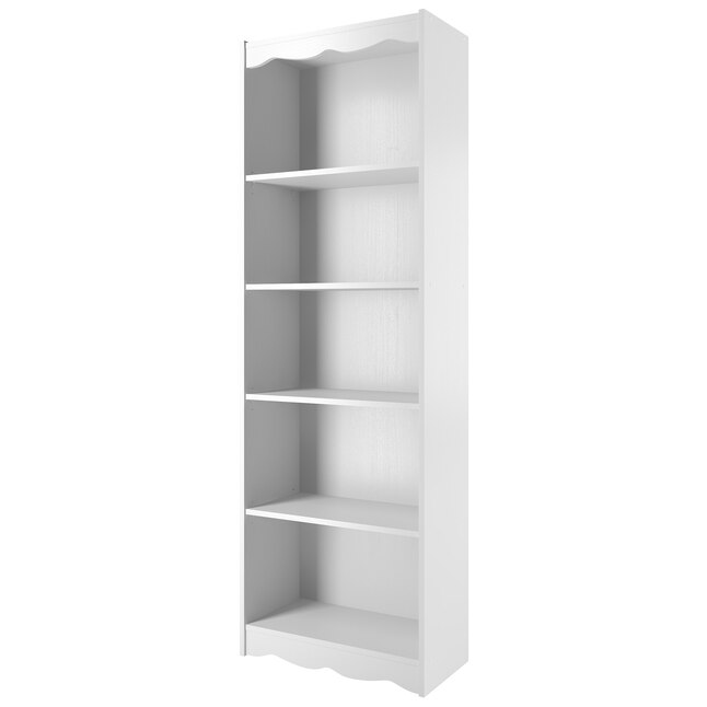Corliving Hawthorn Frost White 5 Shelf, 5 Shelf Bookcase White