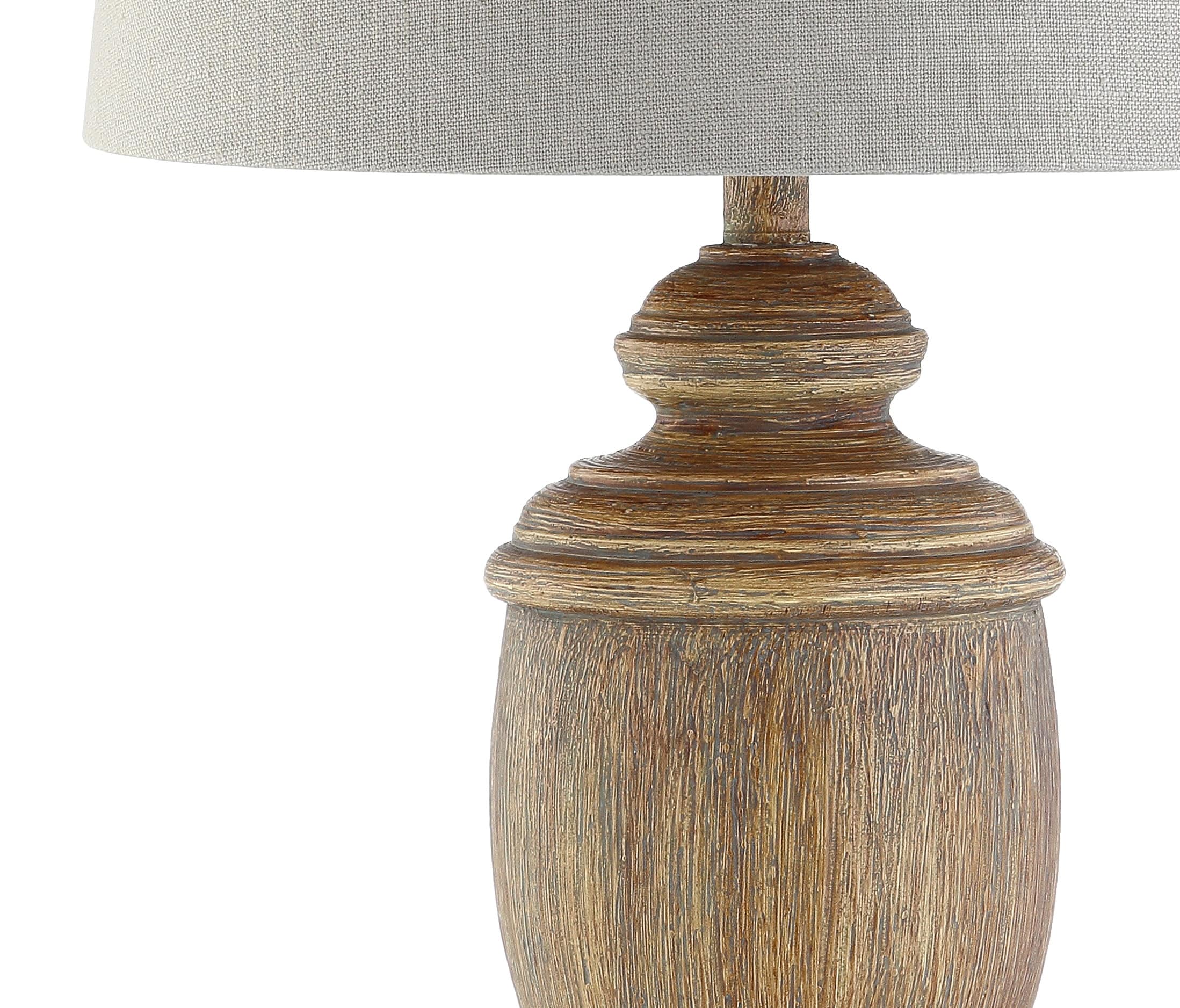 JONATHAN Y Rustic 30.5-in Brown Led; Rotary Socket Table Lamp with