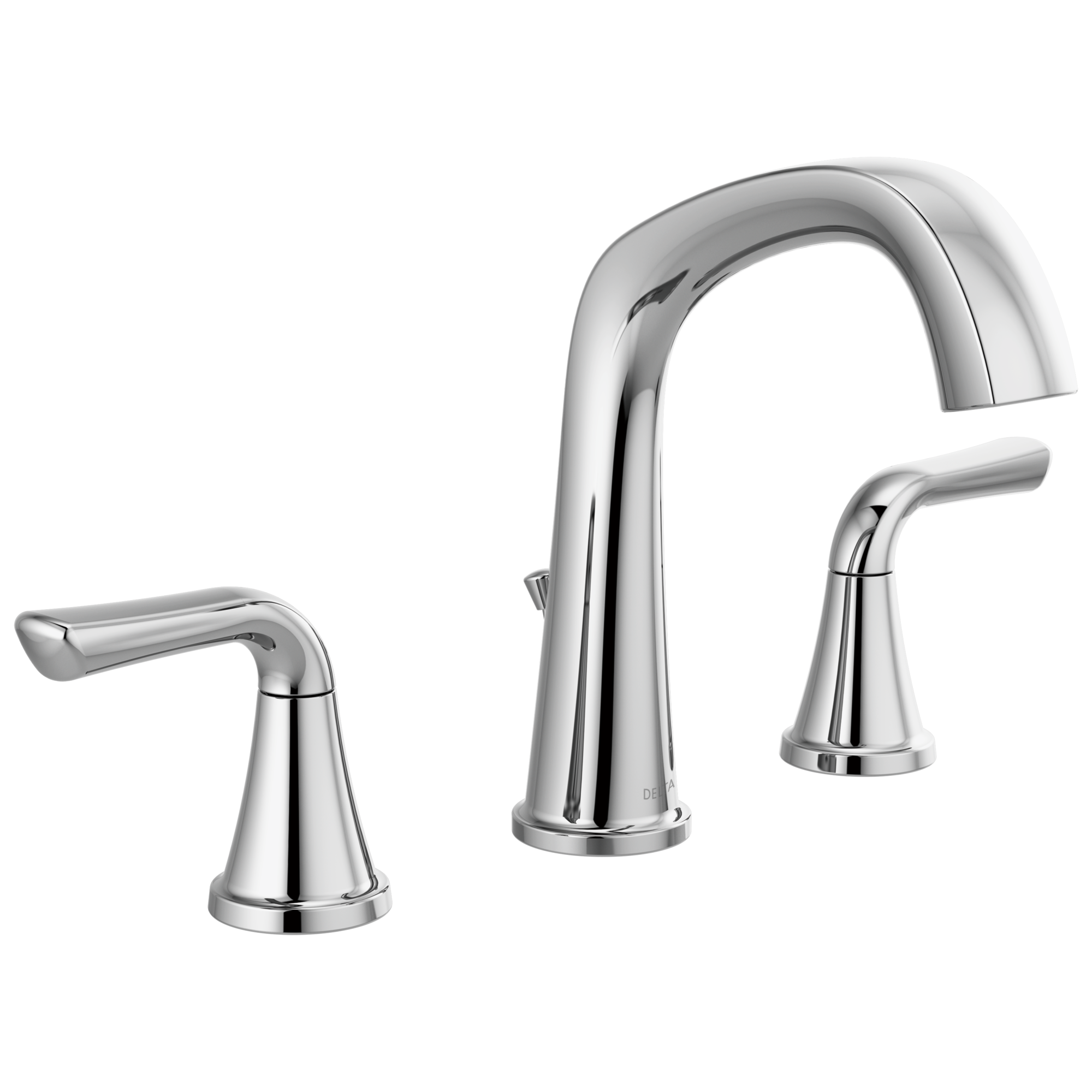 Delta Larkin Chrome 2-handle Widespread WaterSense High-arc Bathroom Sink Faucet with Drain