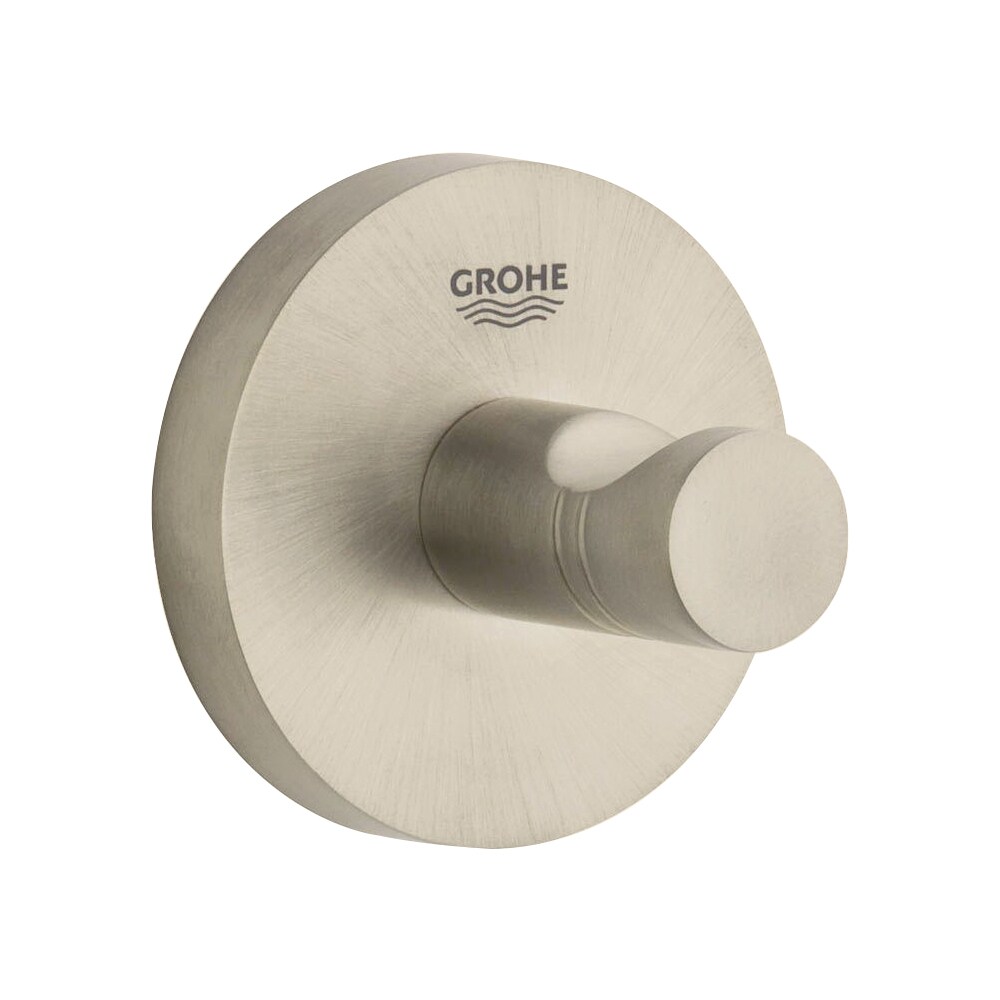 GROHE Essentials 1-Hook Brushed Nickel Towel Hook in the Towel Hooks ...