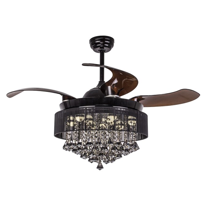 Black Led Indoor Chandelier Ceiling Fan, Can You Replace Ceiling Fan With Chandelier