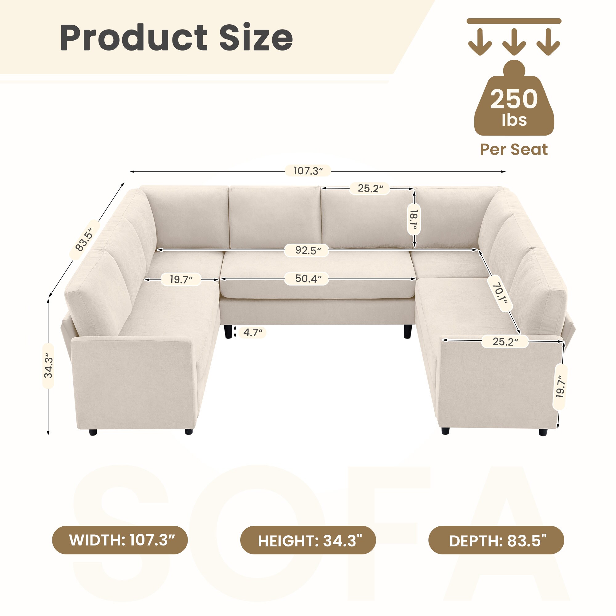 VOUA SAF-WNSZJ-BE Sofas-Loveseats - View #11