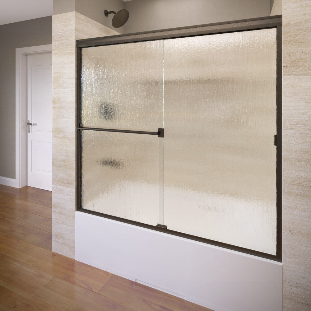 Classic Oil-Rubbed Bronze Semi-Frameless Sliding Tub Door