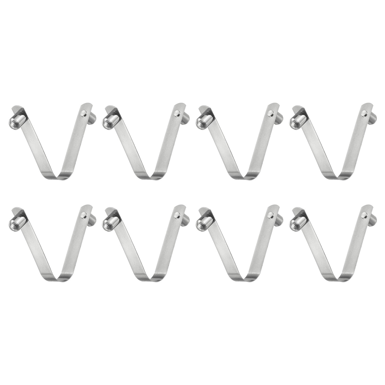 Unique Bargains 8pcs Double Button Kayak Paddle Snap Spring Clip 8x10x60mm 65Mn Spring Steel V-Shaped Solid Lift Telescopic Locking Tube Pole Clips for Tent Umbrella Camping