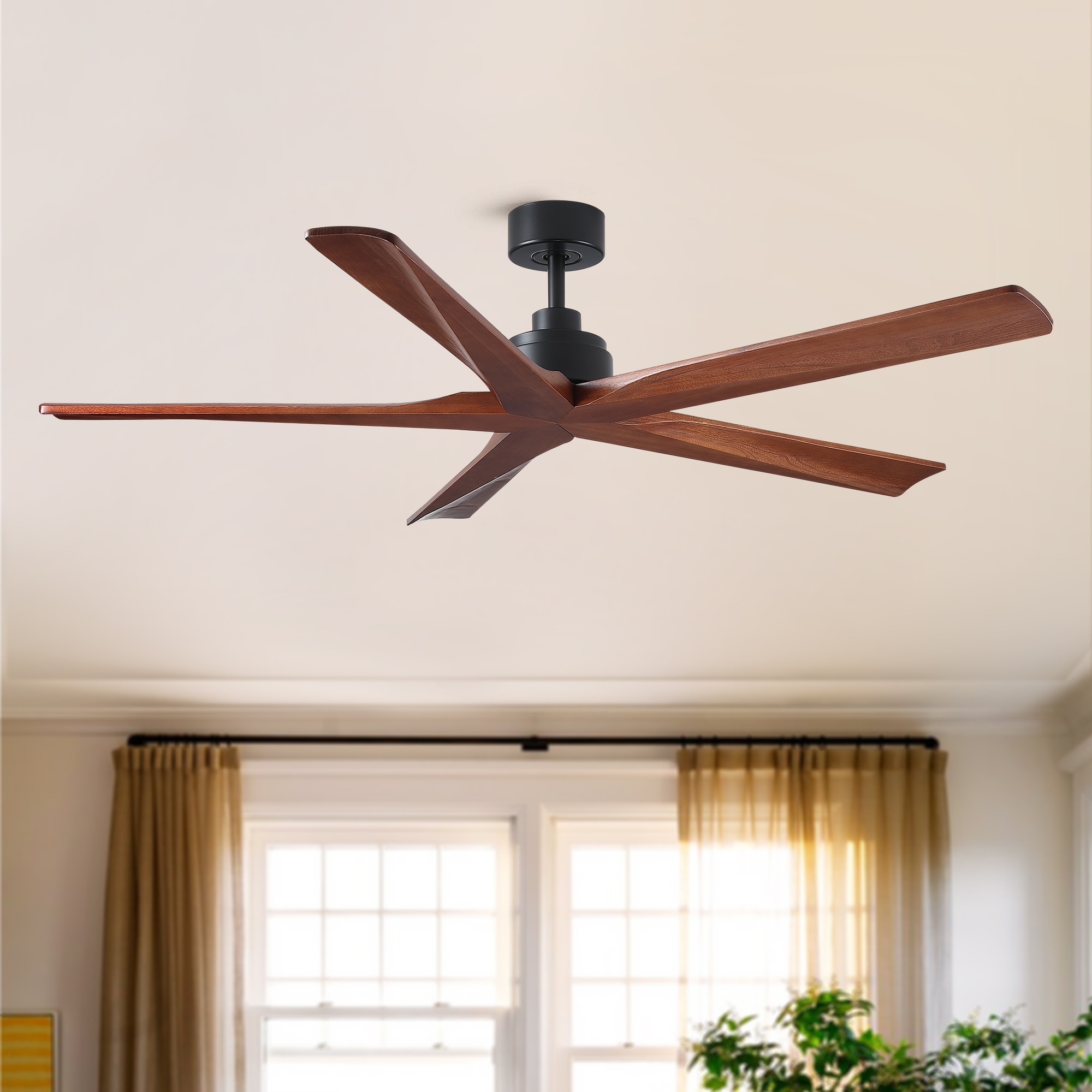 LUXEYARD 60in Black Lowe Profile Ceiling Fan without Light