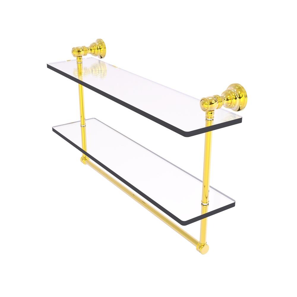 Allied Brass CL-2-22TB-PB Carolina Polished Brass 2 -Tier Wall mount Bathroom Shelf ( 22-in x 9.5-in x 5-in )