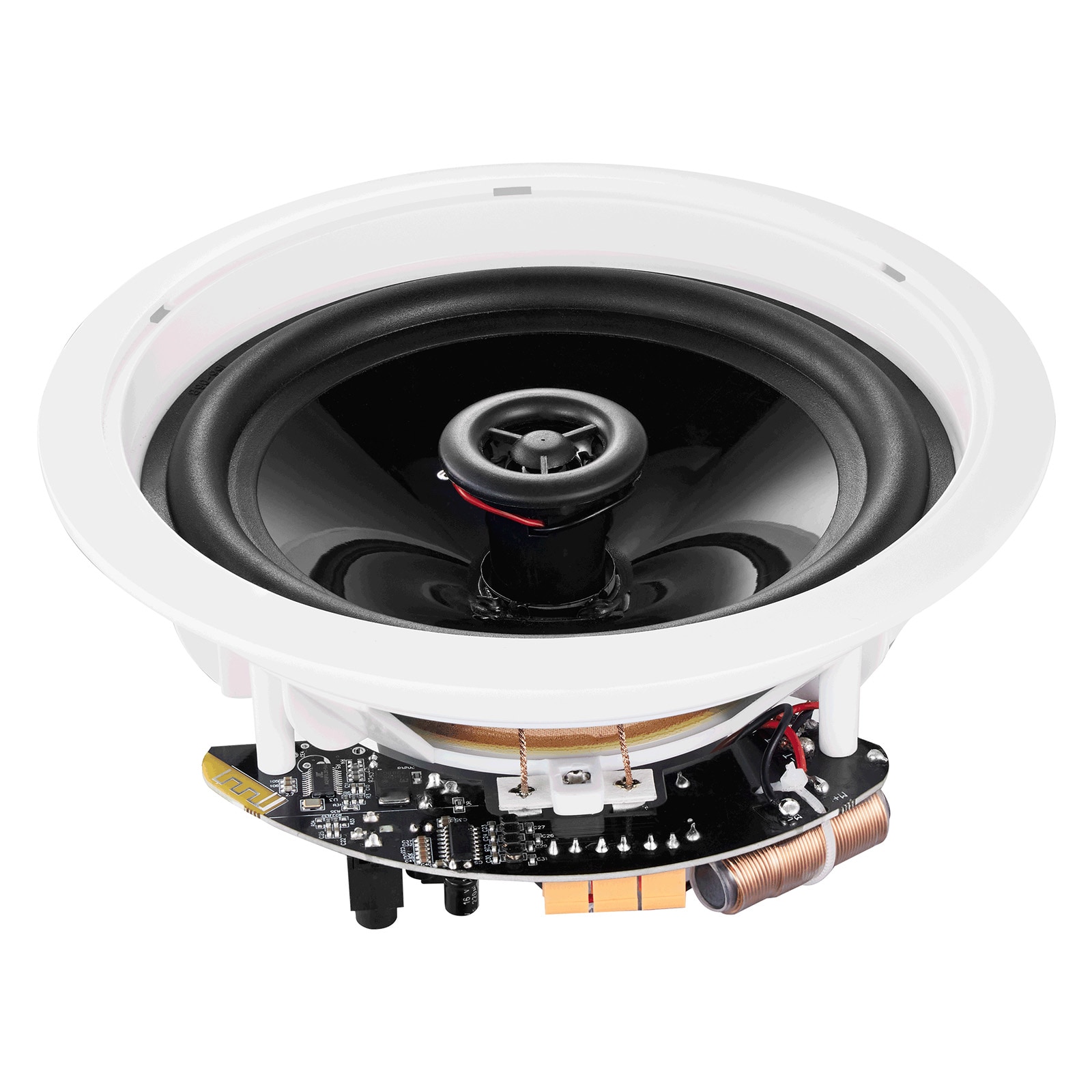 Mecale 150W 6.5-in Bluetooth In-Ceiling Speakers 4-Pack Flush Mount 2-Way with Paintable Grille Black